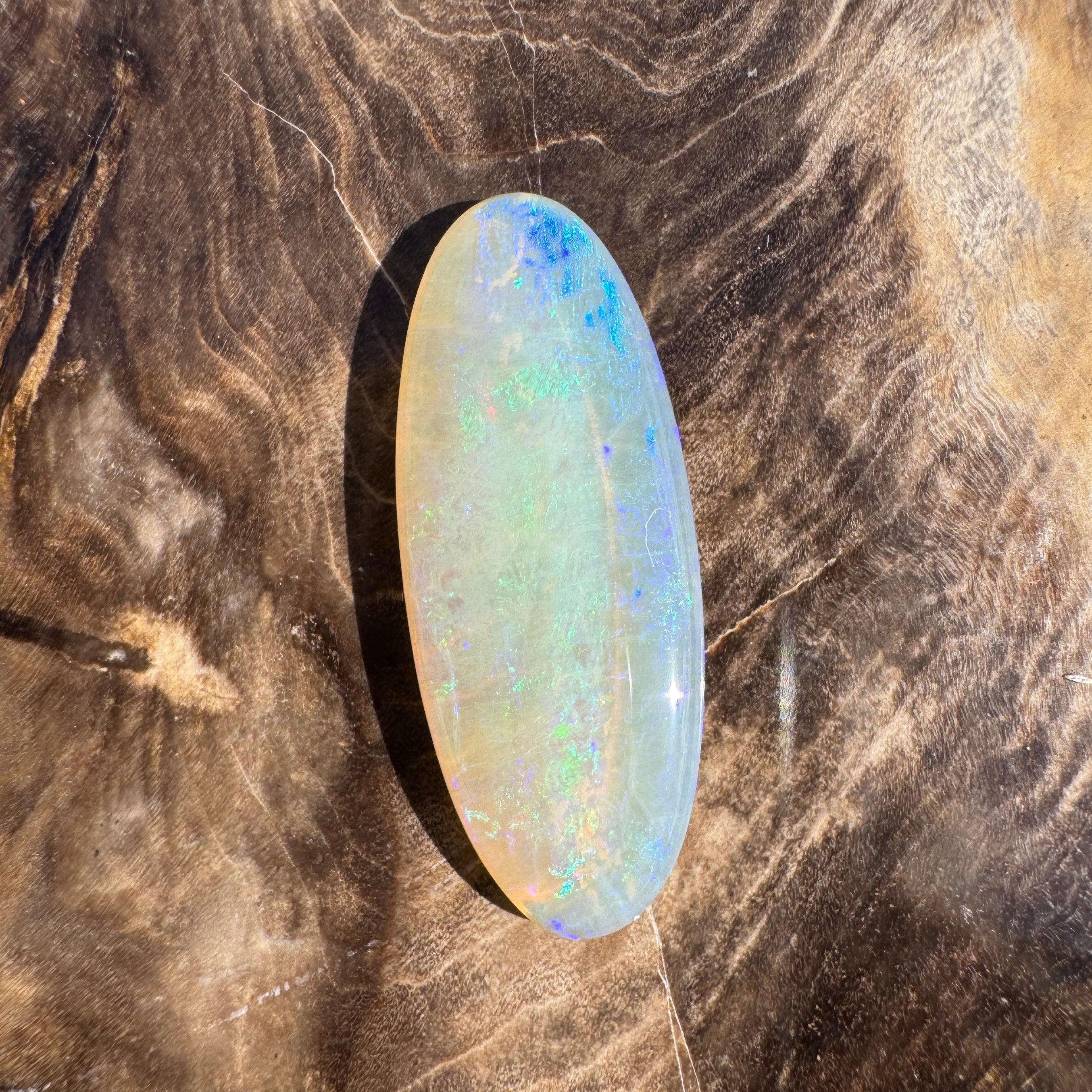 5.8ct Lightning Ridge Crystal Opal | Solid Australian Opal | Hand-Cut