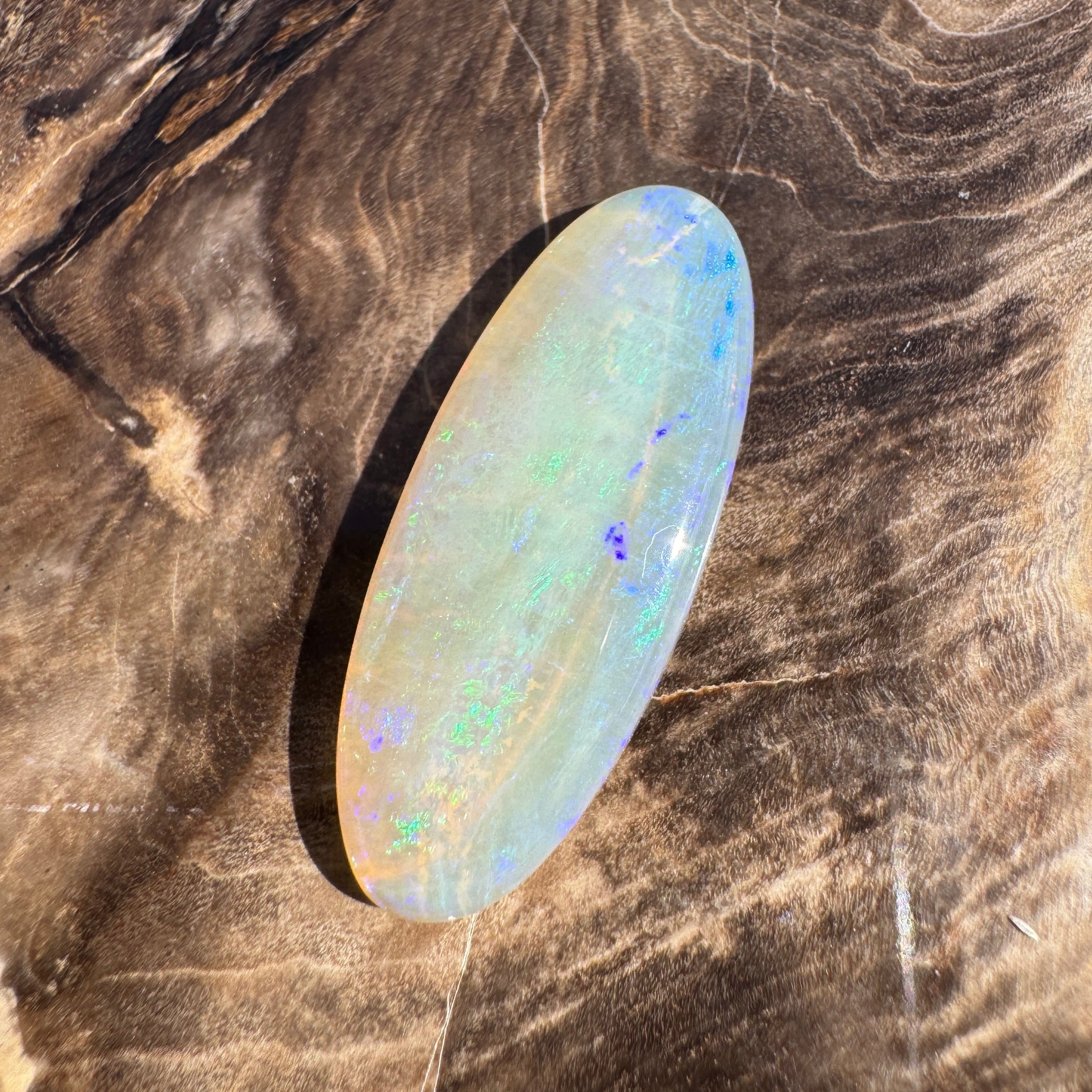 5.8ct Lightning Ridge Crystal Opal | Solid Australian Opal | Hand-Cut