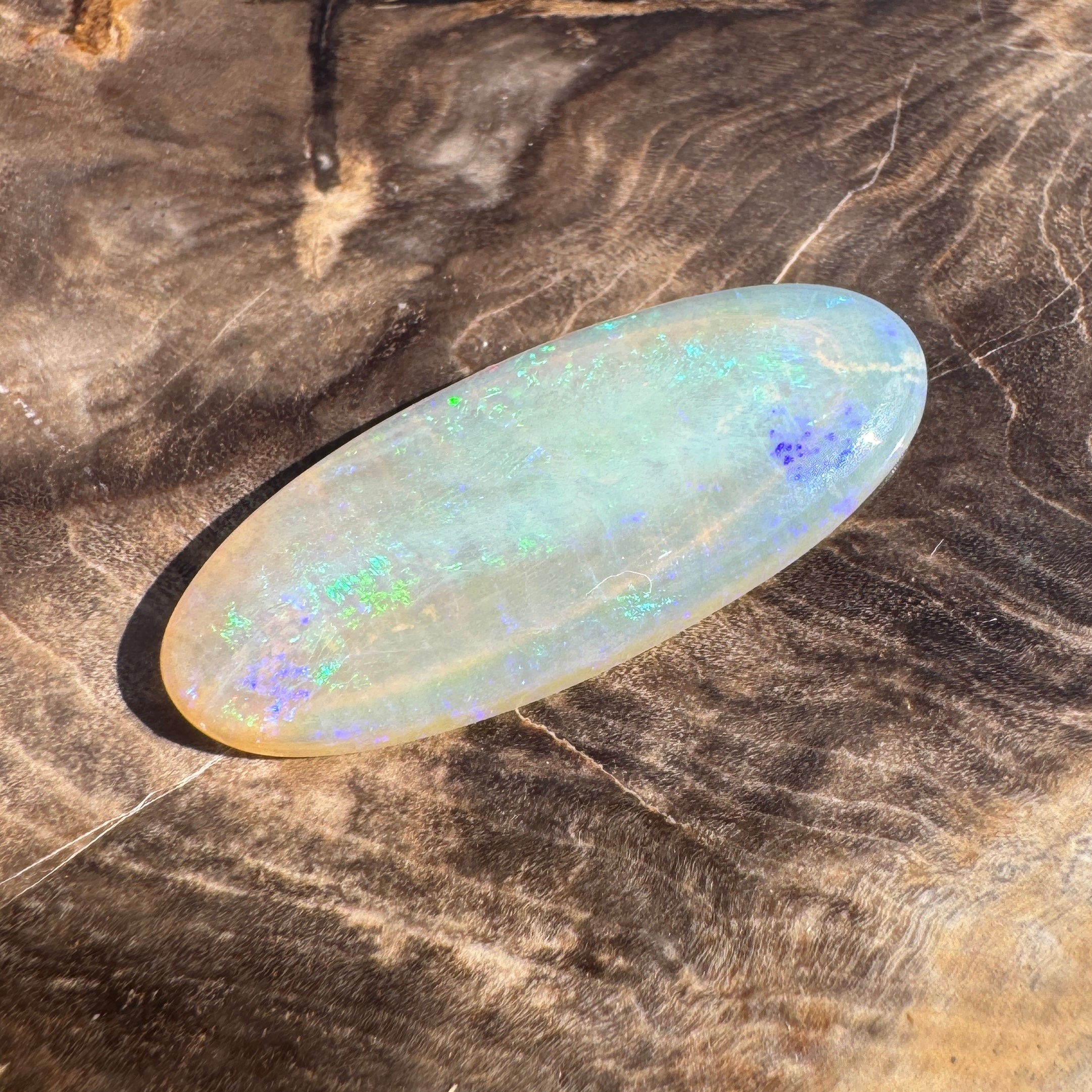 5.8ct Lightning Ridge Crystal Opal | Solid Australian Opal | Hand-Cut