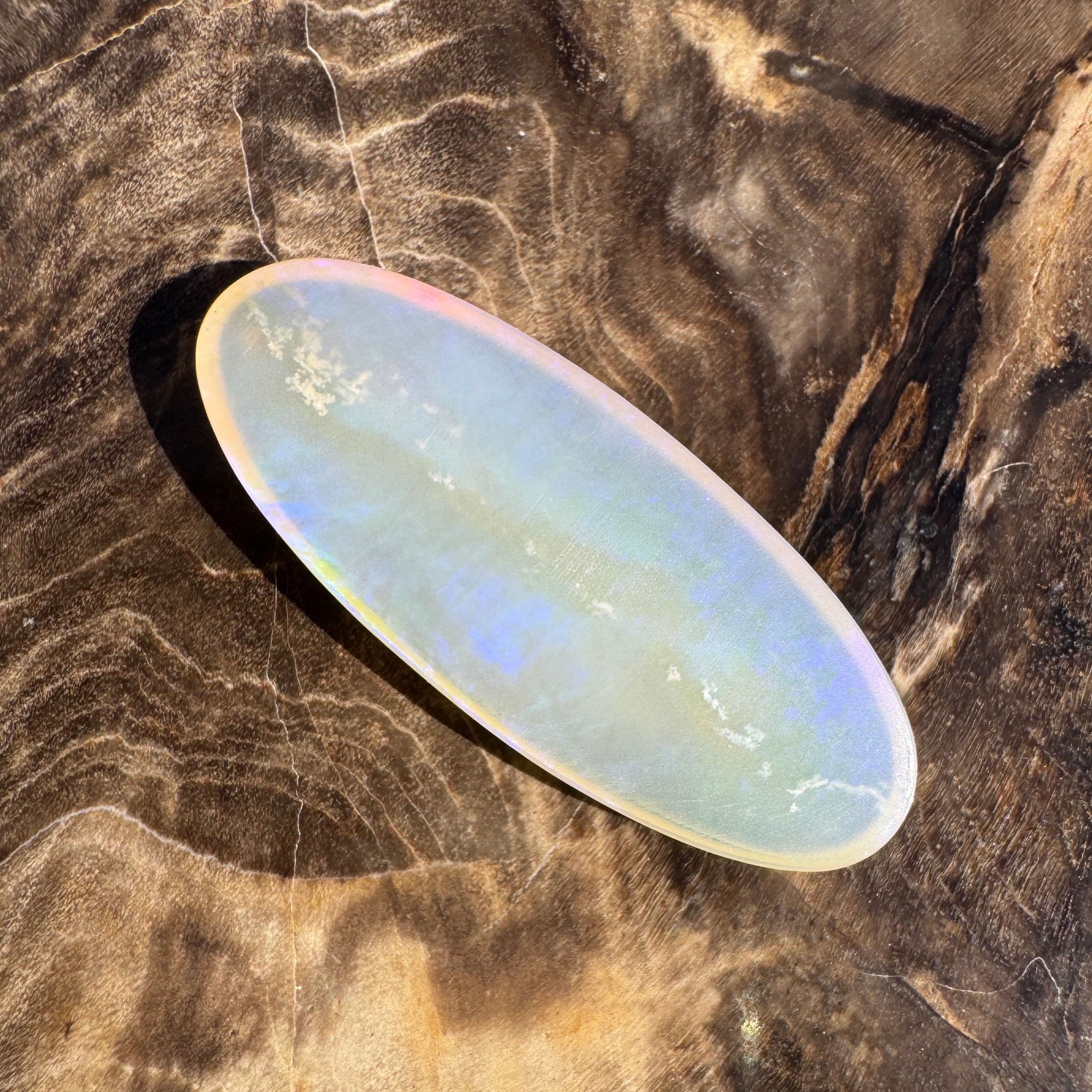 5.8ct Lightning Ridge Crystal Opal | Solid Australian Opal | Hand-Cut