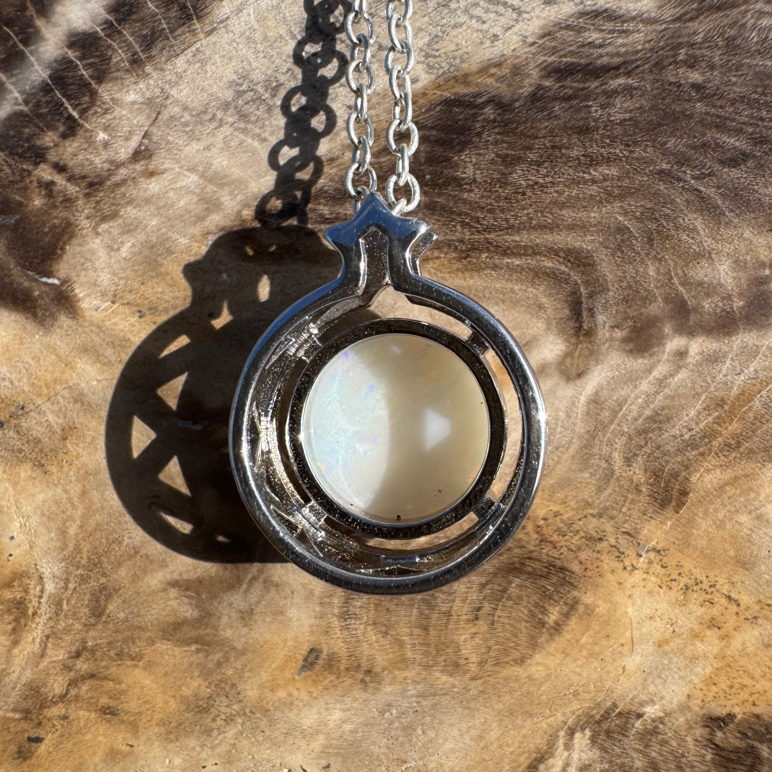 2.3ct Coober Pedy Opal Pendant Necklace ~ 'Hamelin Tide' | 925 Sterling Silver | Solid Australian Opal