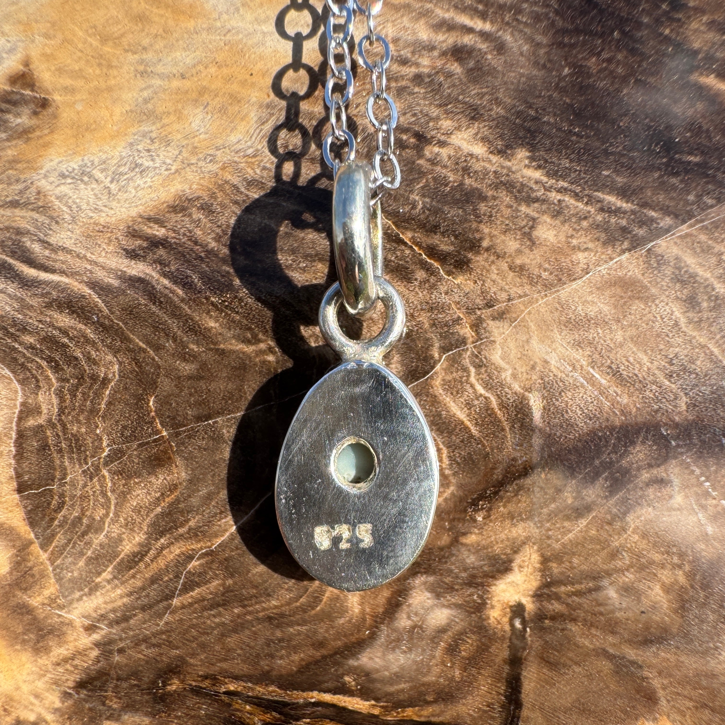 1.4ct Coober Pedy Opal Pendant Necklace ~ 'Katherine Deepwater' | 925 Sterling Silver | Solid Australian Opal