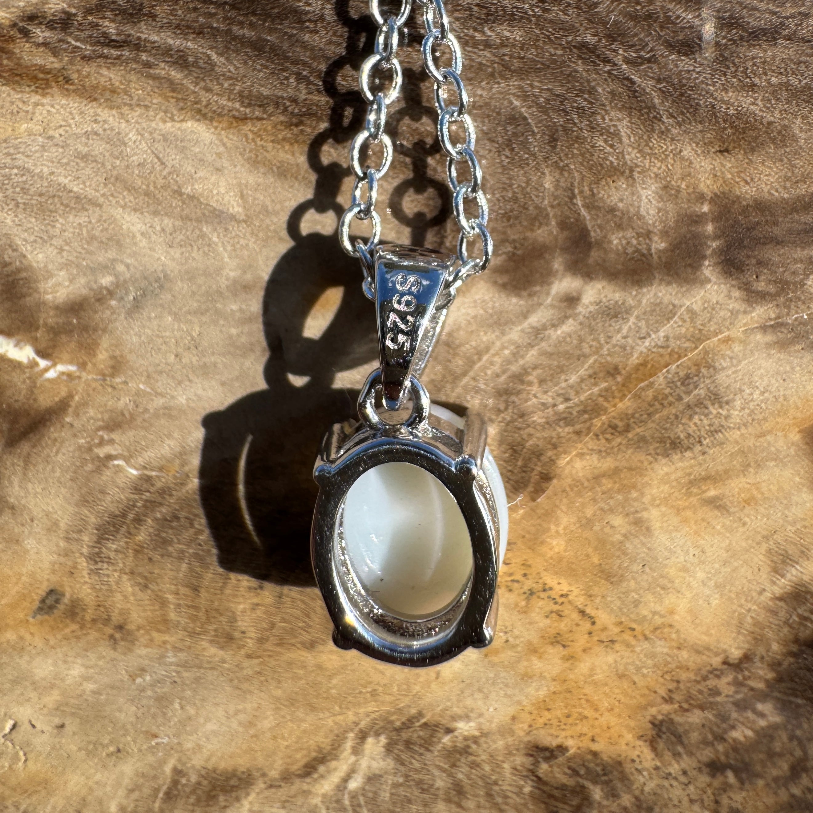 1.2ct Coober Pedy Opal Pendant Necklace ~ 'Jenolan Echo' | 925 Sterling Silver | Solid Australian Opal