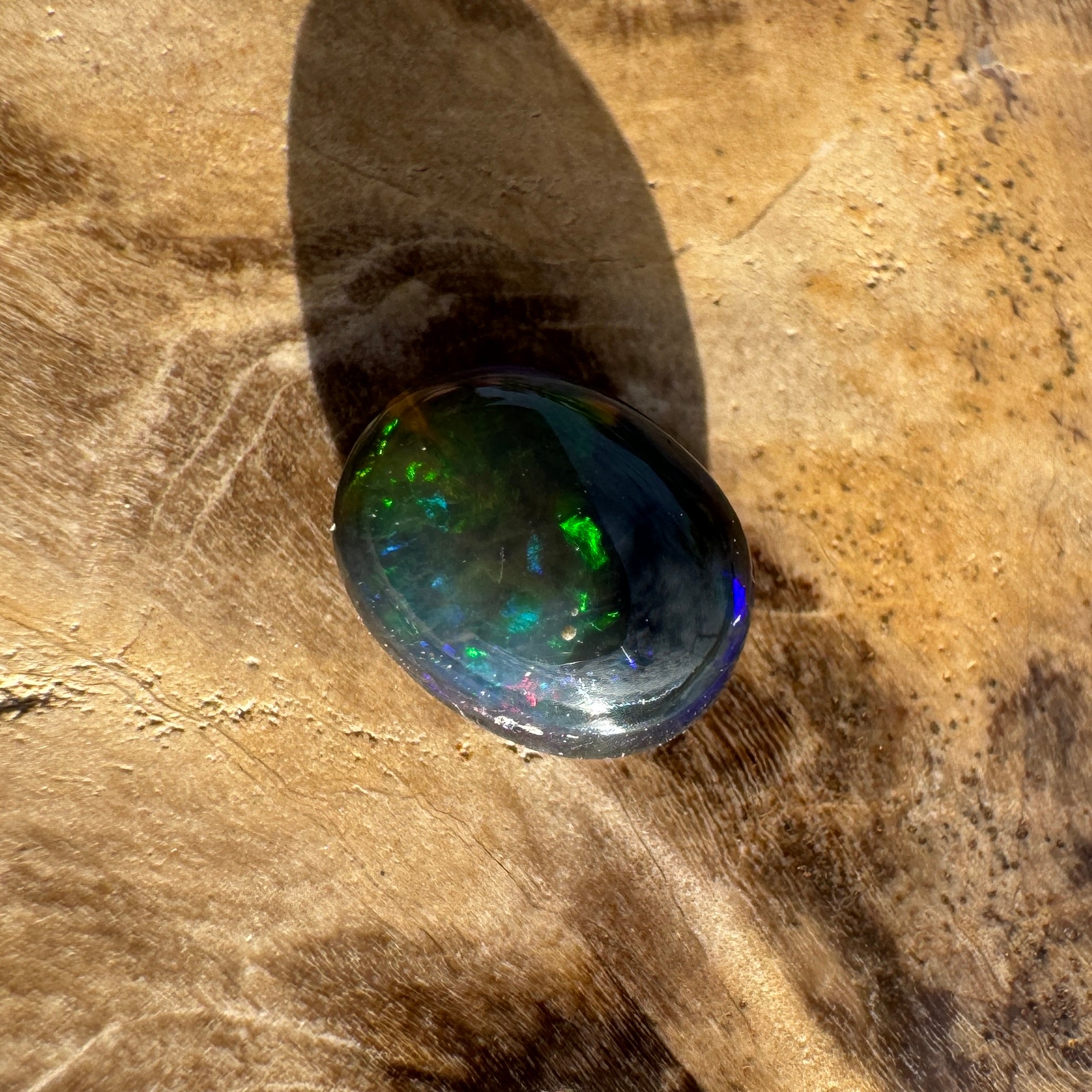 0.7ct Lightning Ridge Black Opal | Solid Australian Opal | Hand-Cut