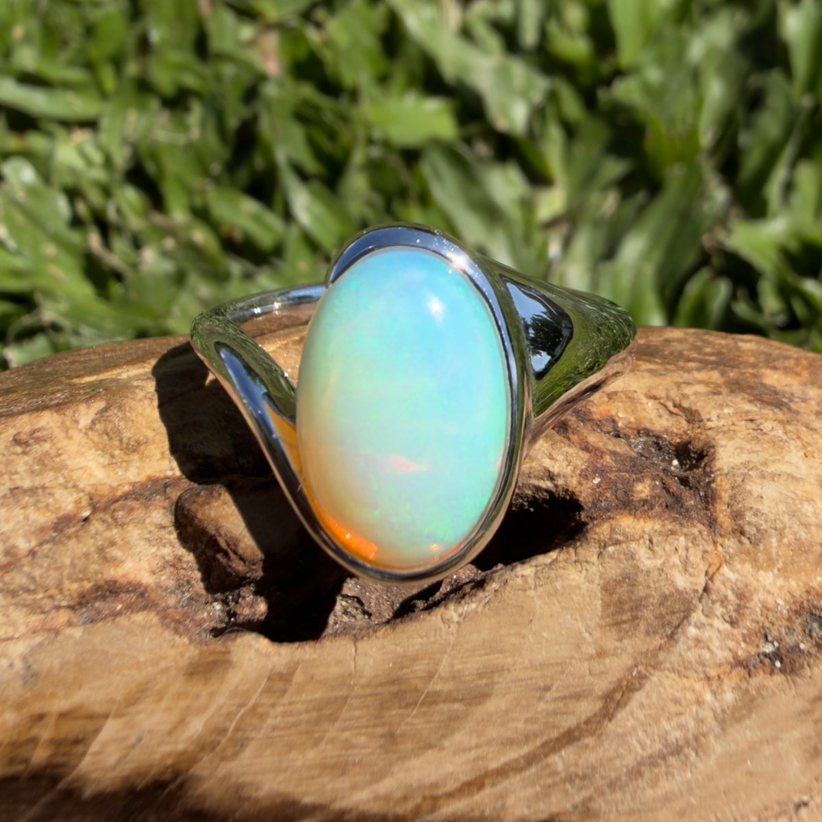 3.9ct Coober Pedy Opal Ring ~ 'Grampians Sky' | 925 Sterling Silver | Solid Australian Opal