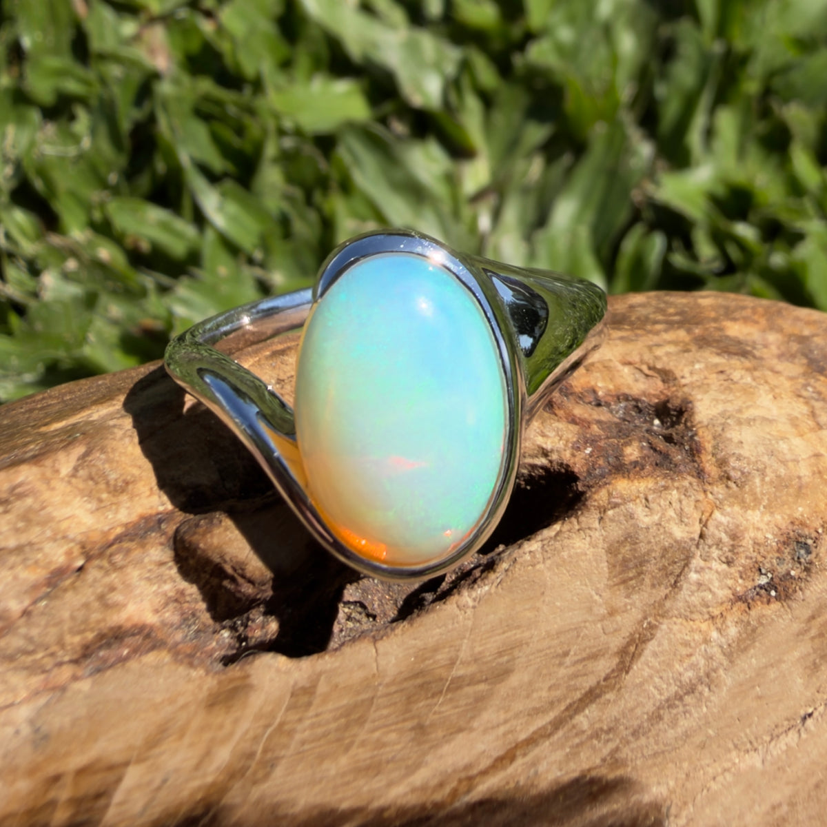 3.9ct Coober Pedy Opal Ring ~ 'Grampians Sky' | 925 Sterling Silver | Solid Australian Opal