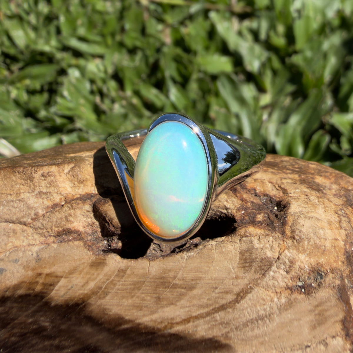 3.9ct Coober Pedy Opal Ring ~ 'Grampians Sky' | 925 Sterling Silver | Solid Australian Opal