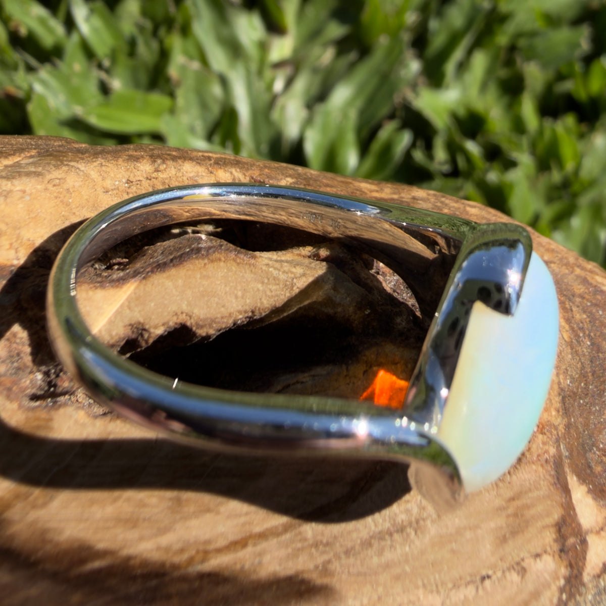 3.9ct Coober Pedy Opal Ring ~ 'Grampians Sky' | 925 Sterling Silver | Solid Australian Opal