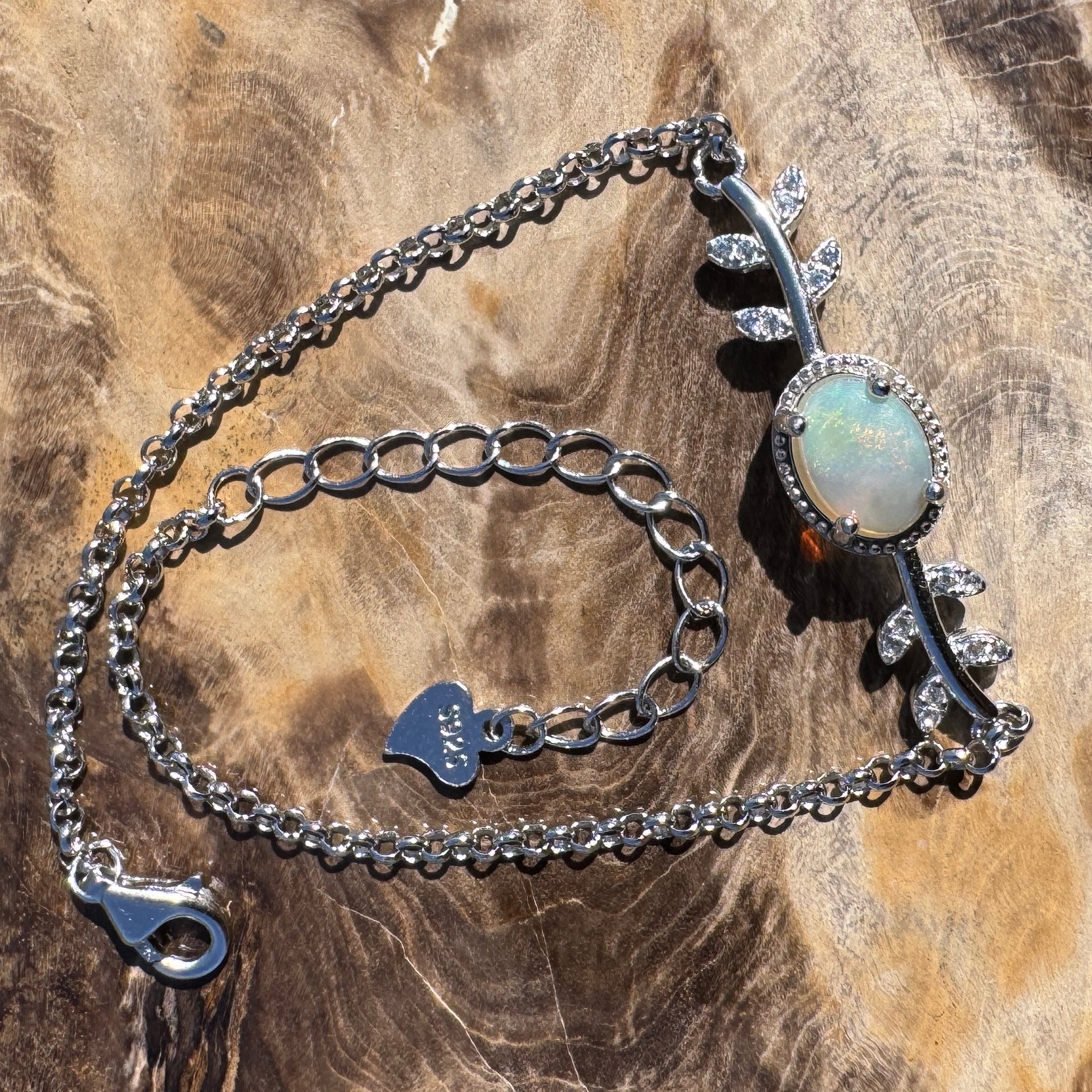 0.7ct Coober Pedy Opal Bracelet ~ 'Marree Red' | 925 Sterling Silver | Solid Australian Opal
