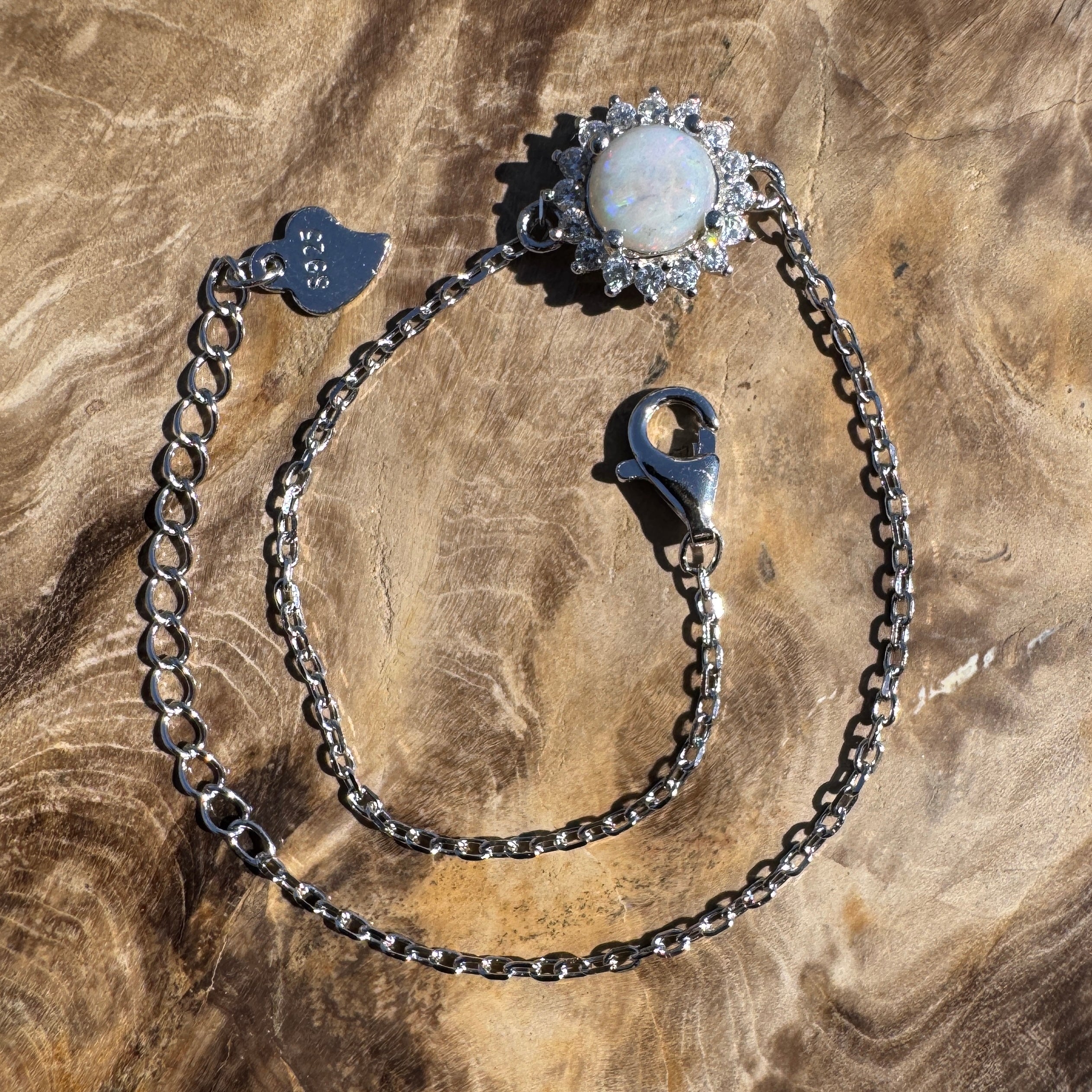 0.7ct Coober Pedy Opal Bracelet ~ 'Kanku Wildflower' | 925 Sterling Silver | Solid Australian Opal