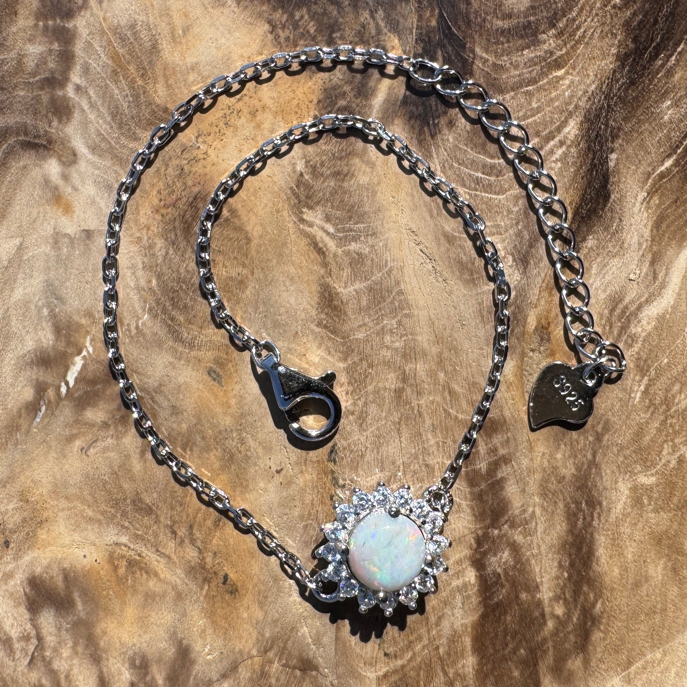 0.7ct Coober Pedy Opal Bracelet ~ 'Kanku Wildflower' | 925 Sterling Silver | Solid Australian Opal
