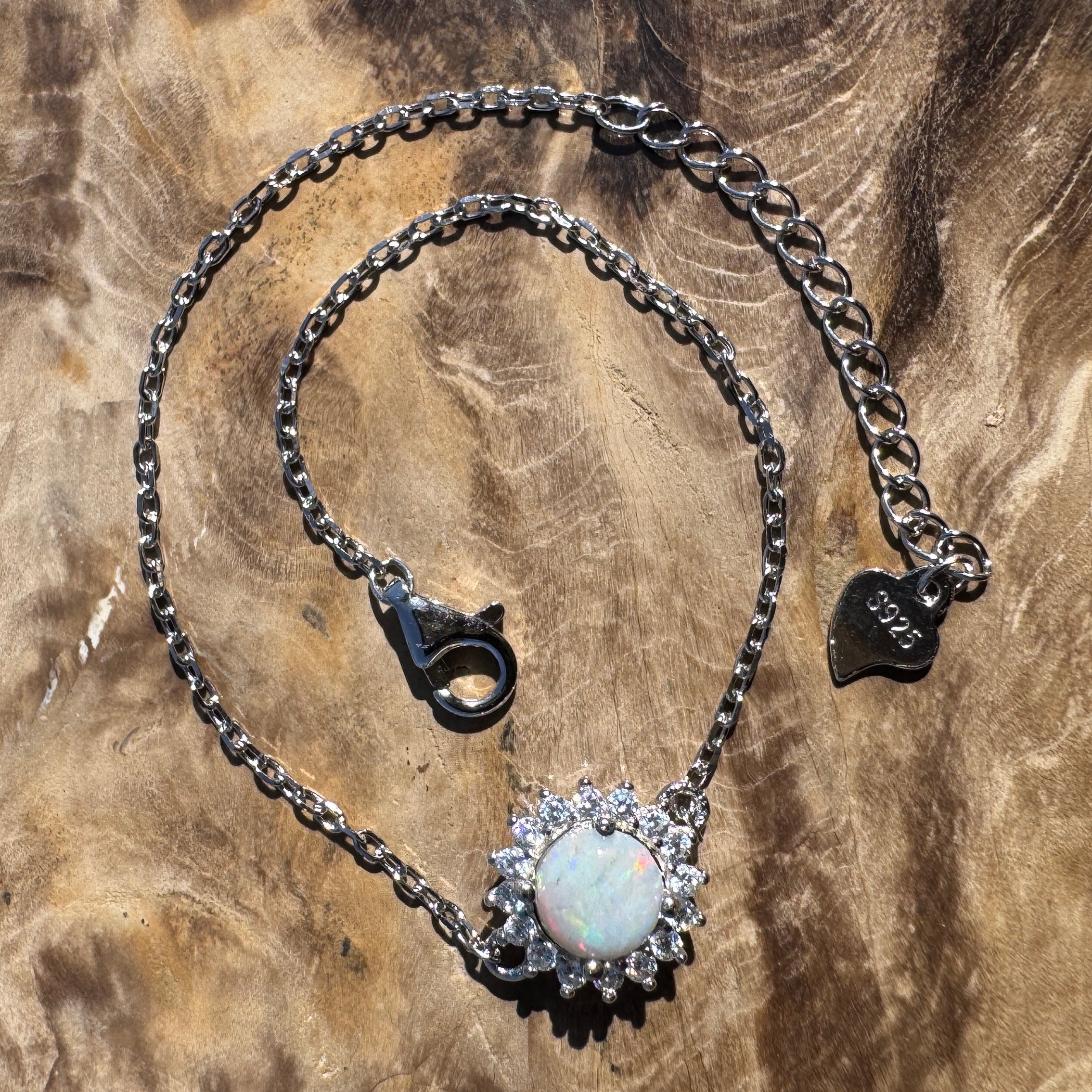 0.7ct Coober Pedy Opal Bracelet ~ 'Kanku Wildflower' | 925 Sterling Silver | Solid Australian Opal