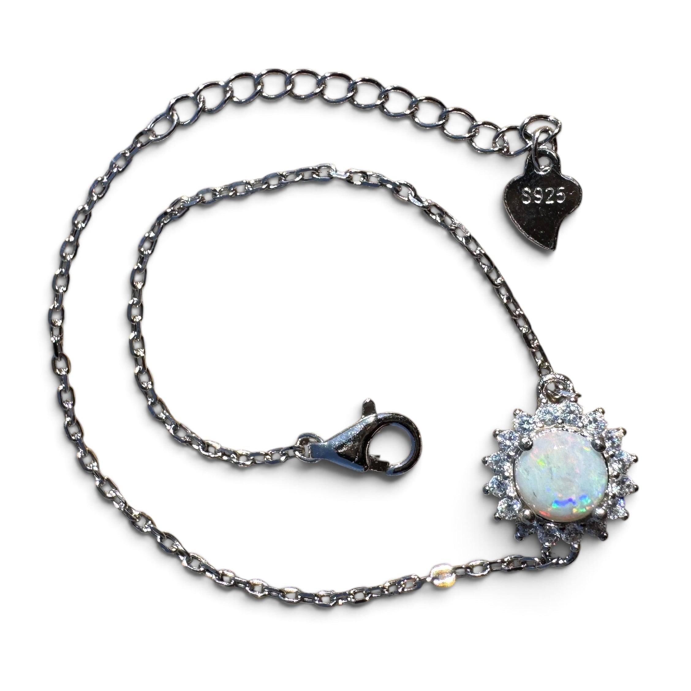 0.7ct Coober Pedy Opal Bracelet ~ 'Kanku Wildflower' | 925 Sterling Silver | Solid Australian Opal