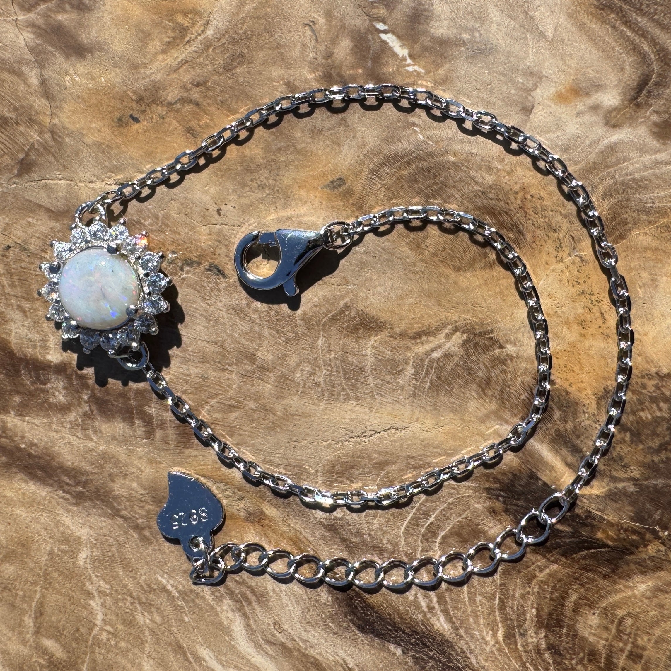 0.7ct Coober Pedy Opal Bracelet ~ 'Kanku Wildflower' | 925 Sterling Silver | Solid Australian Opal