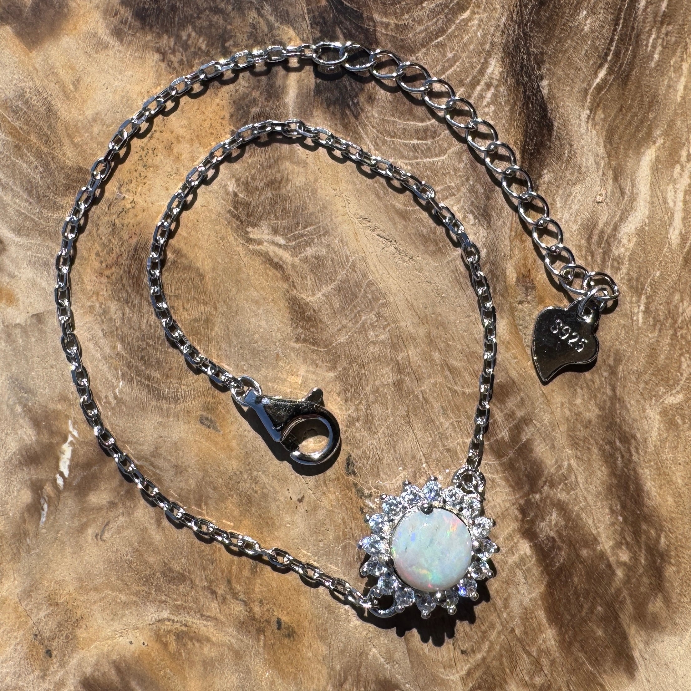 0.7ct Coober Pedy Opal Bracelet ~ 'Kanku Wildflower' | 925 Sterling Silver | Solid Australian Opal