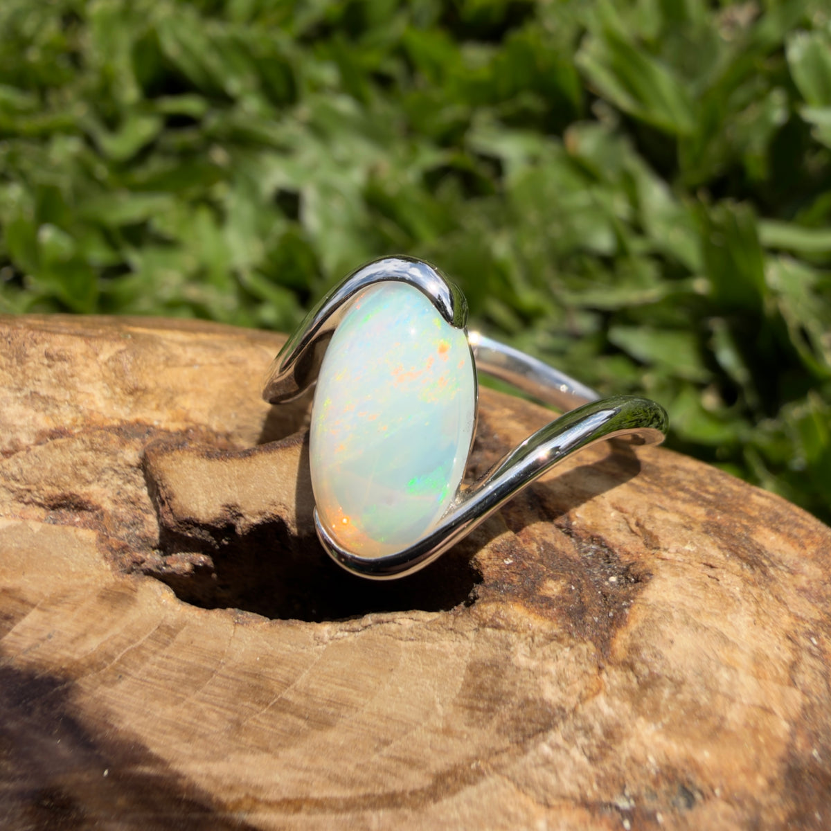 2ct Lightning Ridge Opal Ring ~ 'Lake Argyle Lagoon' | 925 Sterling Silver | Solid Australian Opal