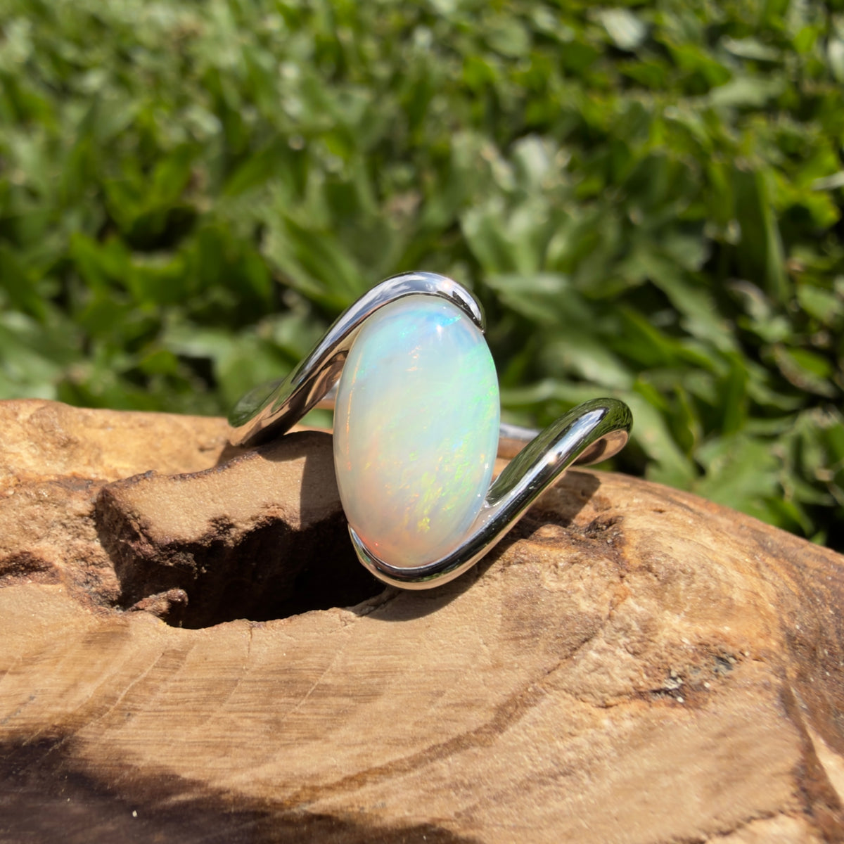 2ct Lightning Ridge Opal Ring ~ 'Lake Argyle Lagoon' | 925 Sterling Silver | Solid Australian Opal