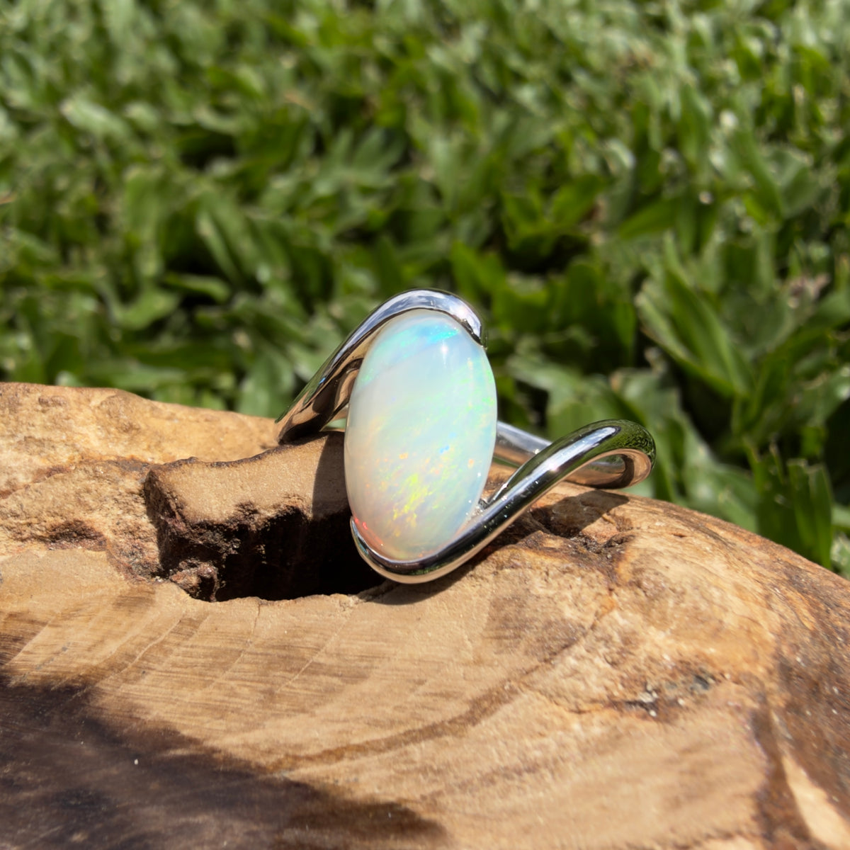 2ct Lightning Ridge Opal Ring ~ 'Lake Argyle Lagoon' | 925 Sterling Silver | Solid Australian Opal
