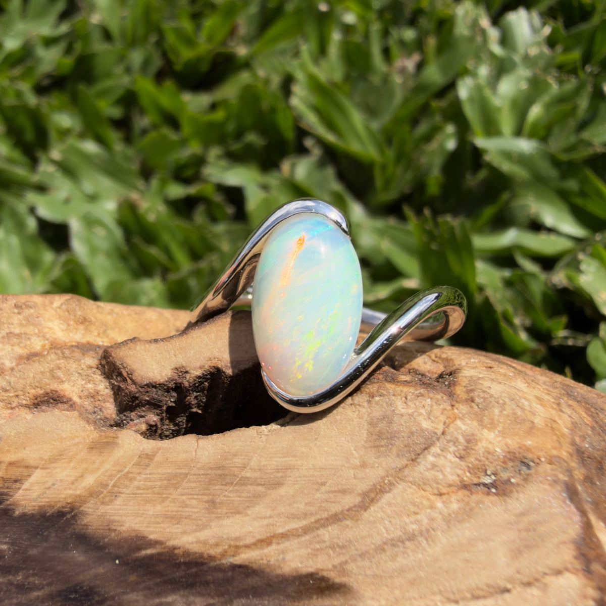 2ct Lightning Ridge Opal Ring ~ 'Lake Argyle Lagoon' | 925 Sterling Silver | Solid Australian Opal