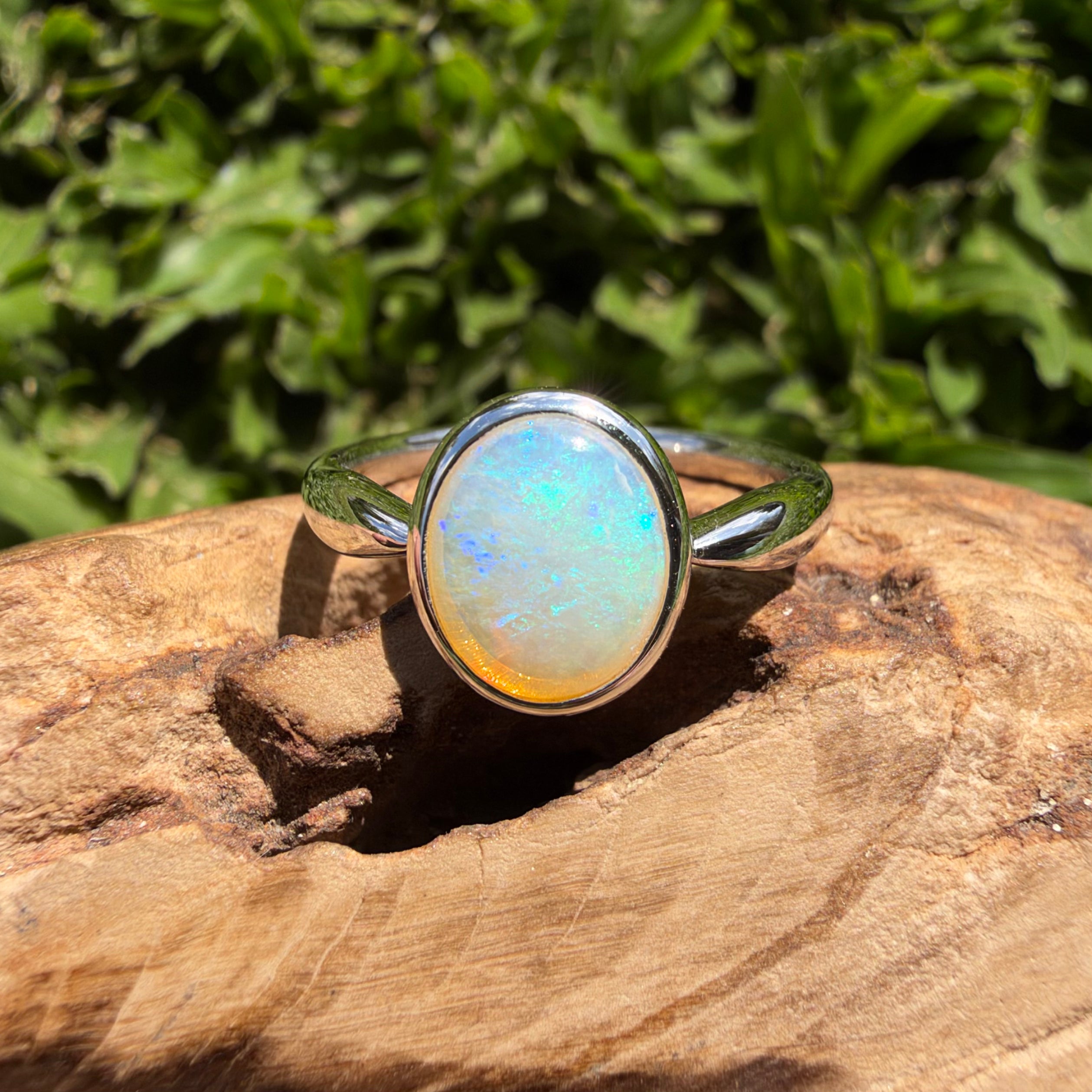 1ct Lightning Ridge Opal Ring ~ 'Wineglass Bay Blues' | 925 Sterling Silver | Solid Australian Opal