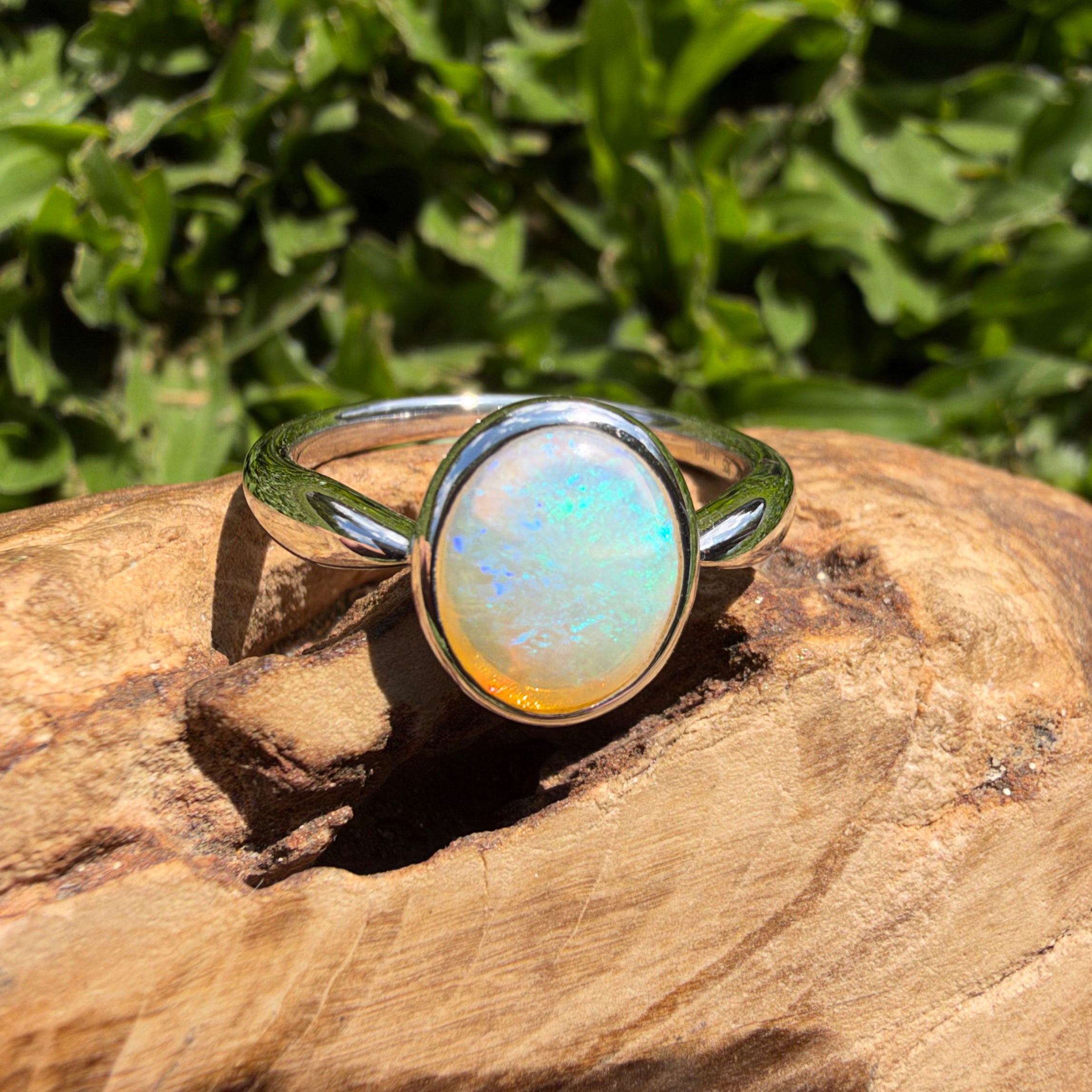 1ct Lightning Ridge Opal Ring ~ 'Wineglass Bay Blues' | 925 Sterling Silver | Solid Australian Opal