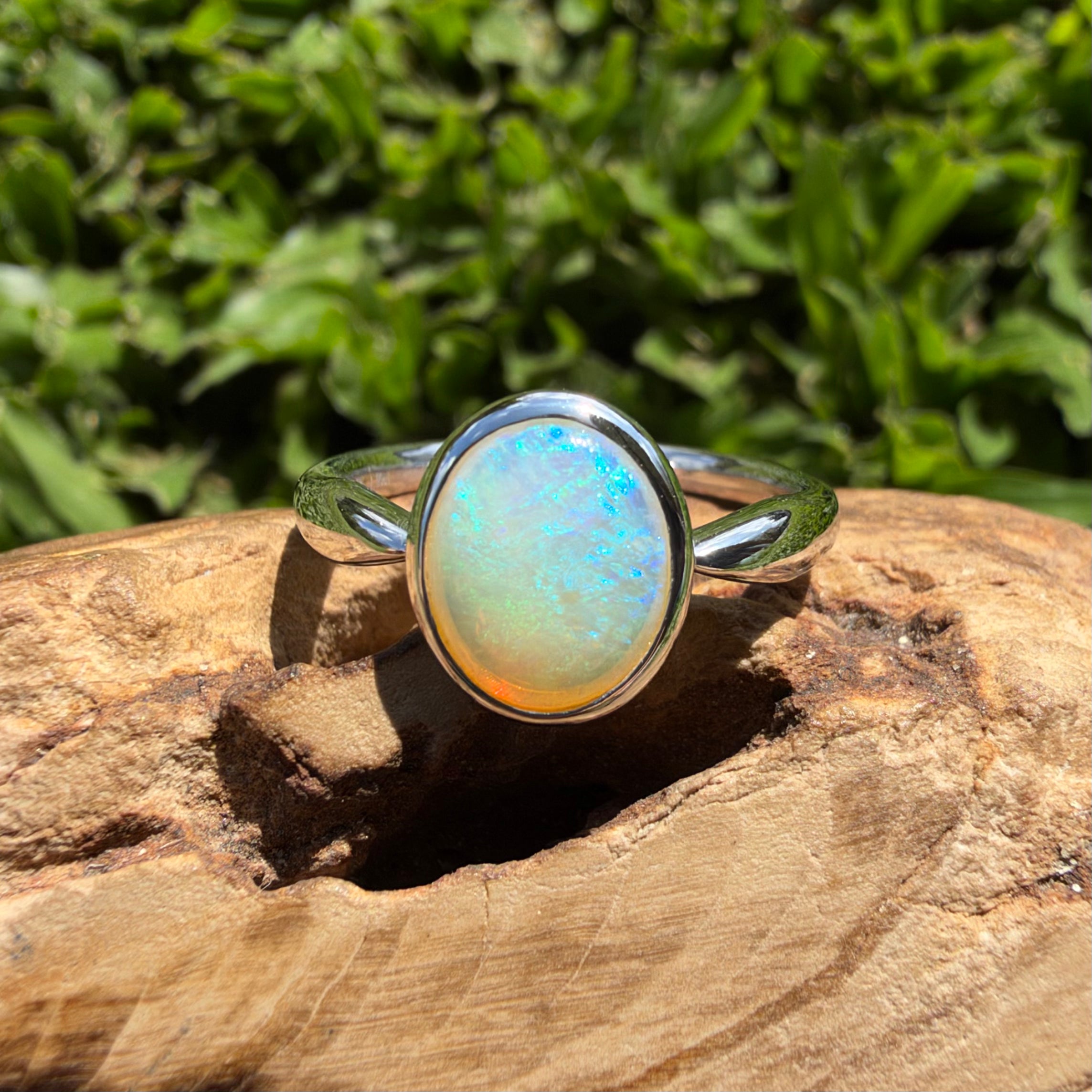 1ct Lightning Ridge Opal Ring ~ 'Wineglass Bay Blues' | 925 Sterling Silver | Solid Australian Opal
