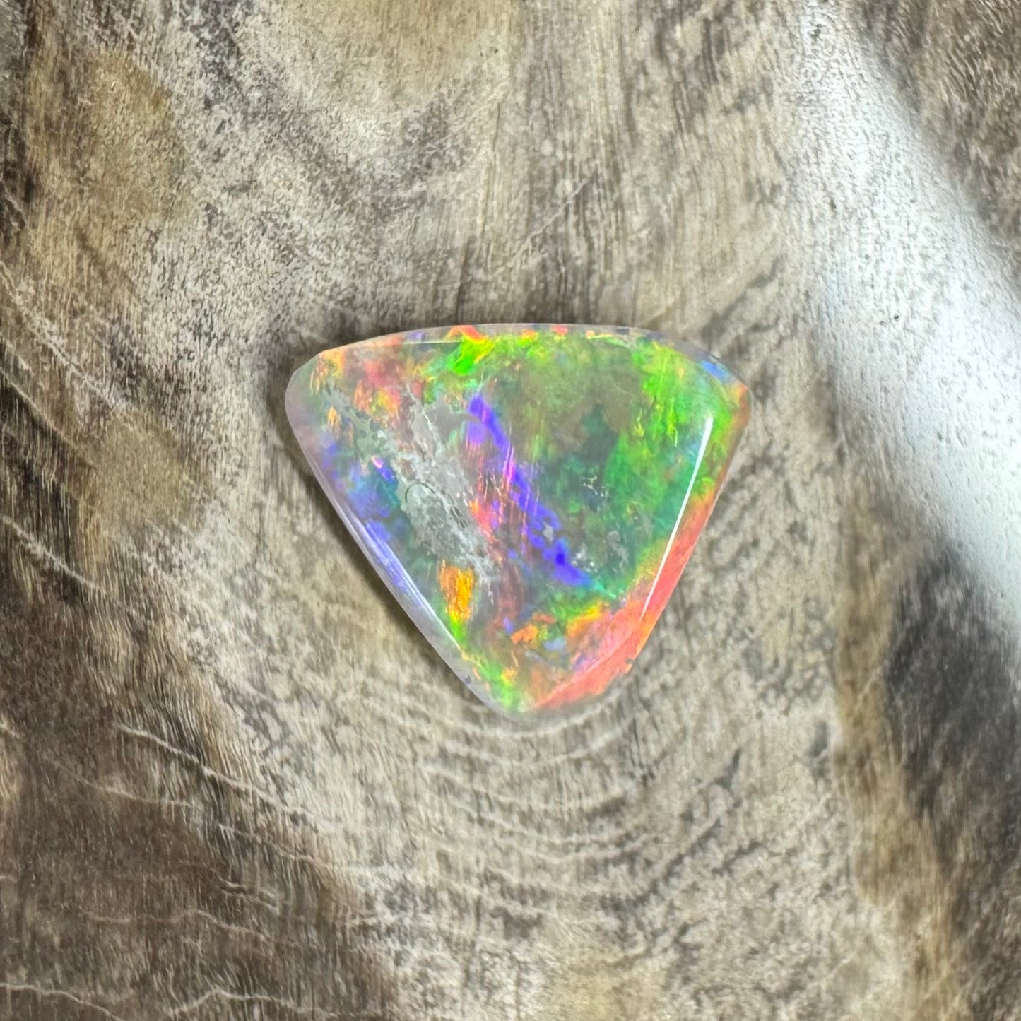 Hand-Cut Solid Lightning Ridge Semi Black Opal 1.1carat