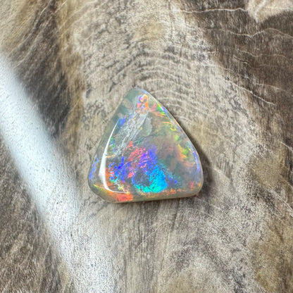 Hand-Cut Solid Lightning Ridge Semi Black Opal 1.1carat