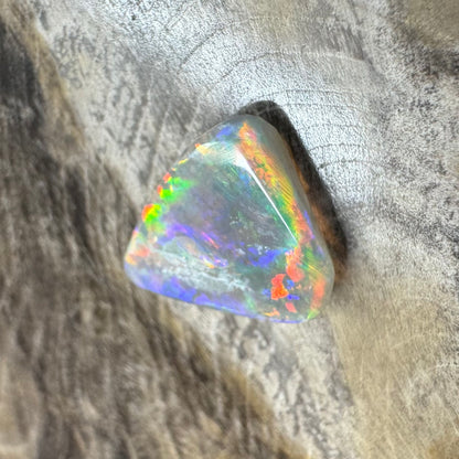 Hand-Cut Solid Lightning Ridge Semi Black Opal 1.1carat