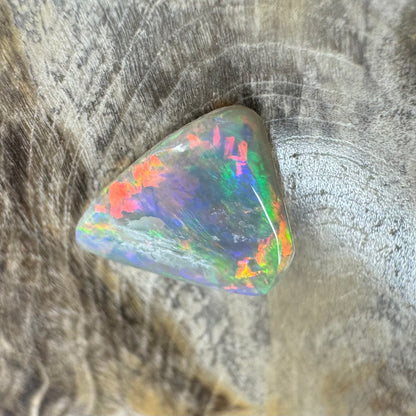 Hand-Cut Solid Lightning Ridge Semi Black Opal 1.1carat