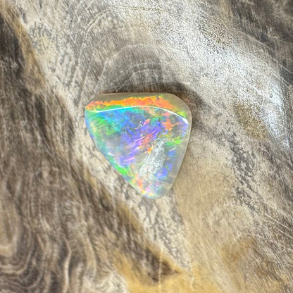 Hand-Cut Solid Lightning Ridge Semi Black Opal 1.1carat