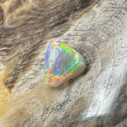 Hand-Cut Solid Lightning Ridge Semi Black Opal 1.1carat