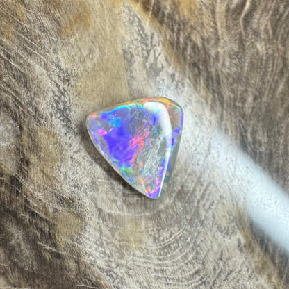 Hand-Cut Solid Lightning Ridge Semi Black Opal 1.1carat