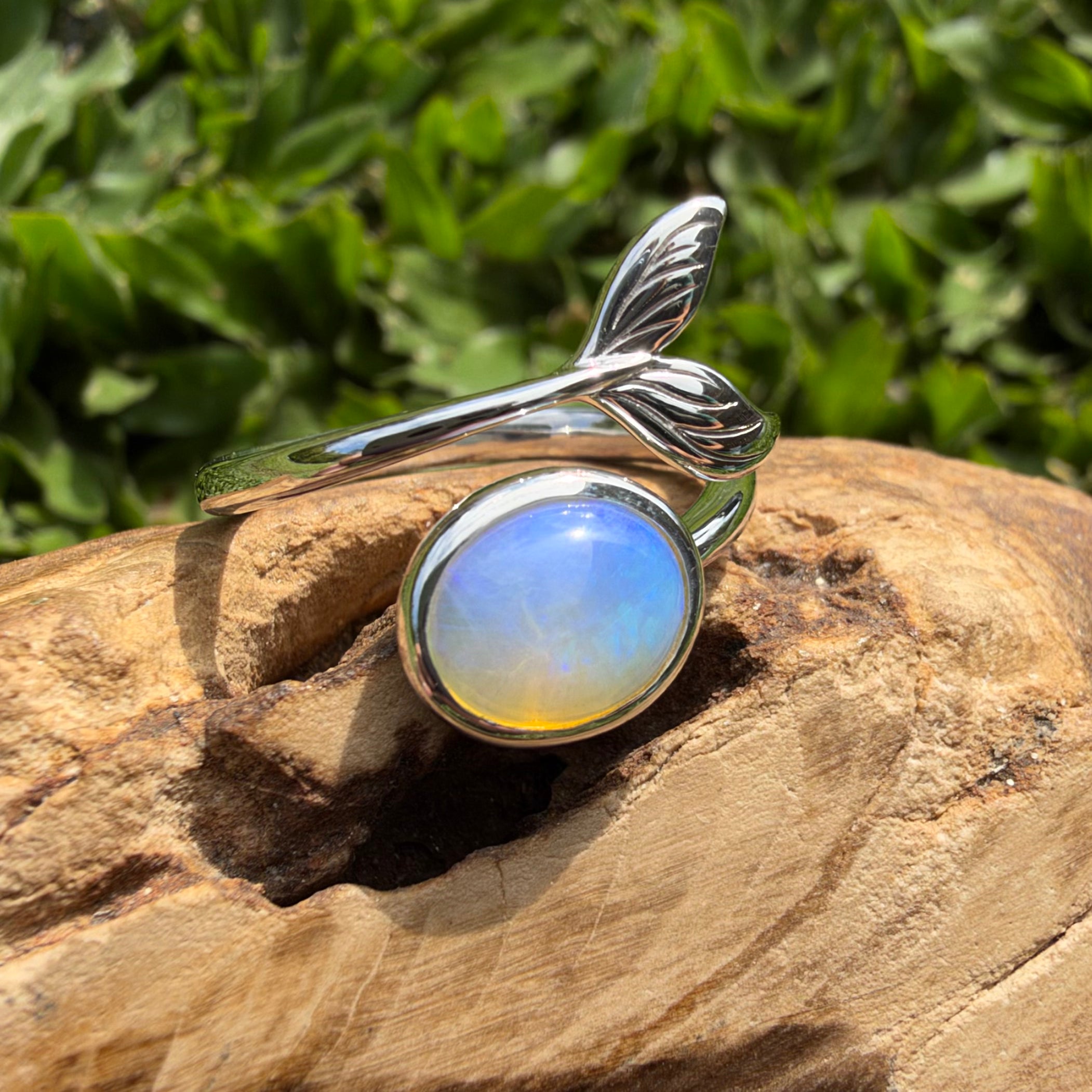 1.7ct Coober Pedy Opal Ring ~ 'Blue Whale Twilight' | 925 Sterling Silver | Solid Australian Opal