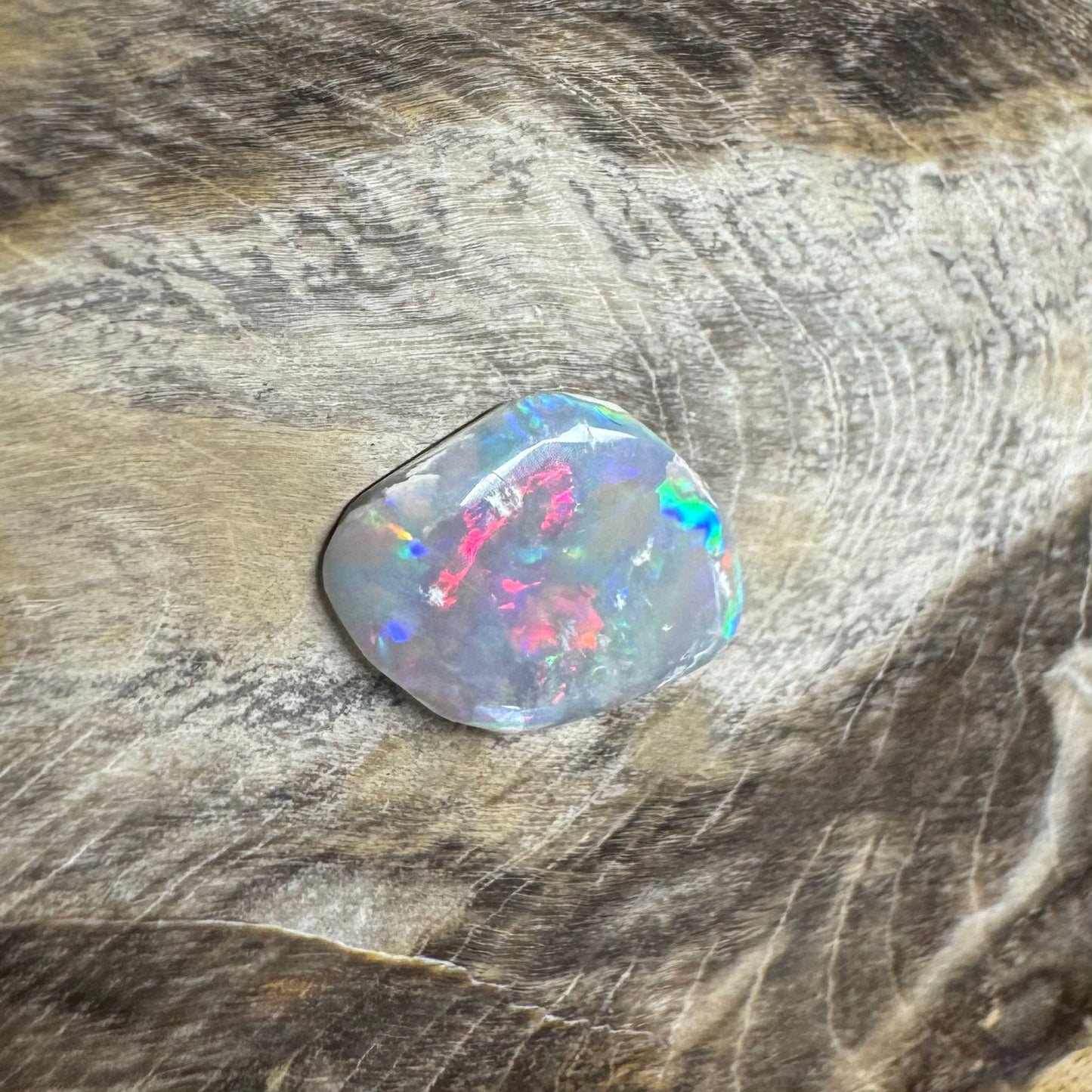 Hand-Cut Solid Lightning Ridge Semi Black Opal 1.2carat