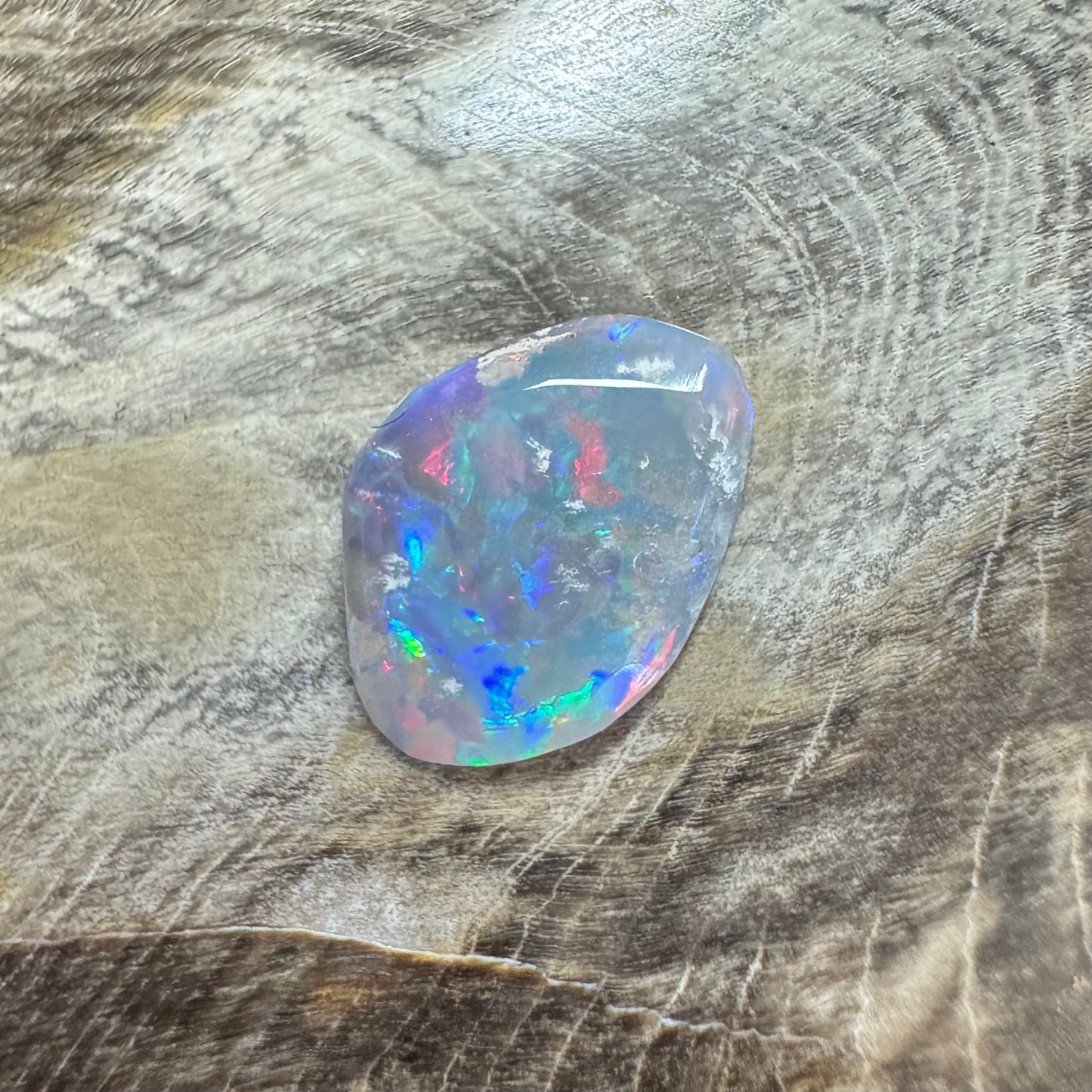 Hand-Cut Solid Lightning Ridge Semi Black Opal 1.2carat