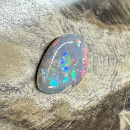 Hand-Cut Solid Lightning Ridge Semi Black Opal 1.2carat