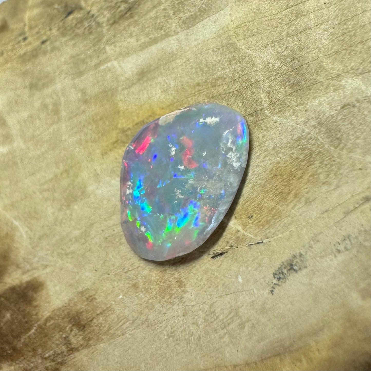 Hand-Cut Solid Lightning Ridge Semi Black Opal 1.2carat