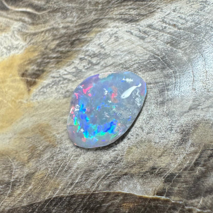 Hand-Cut Solid Lightning Ridge Semi Black Opal 1.2carat