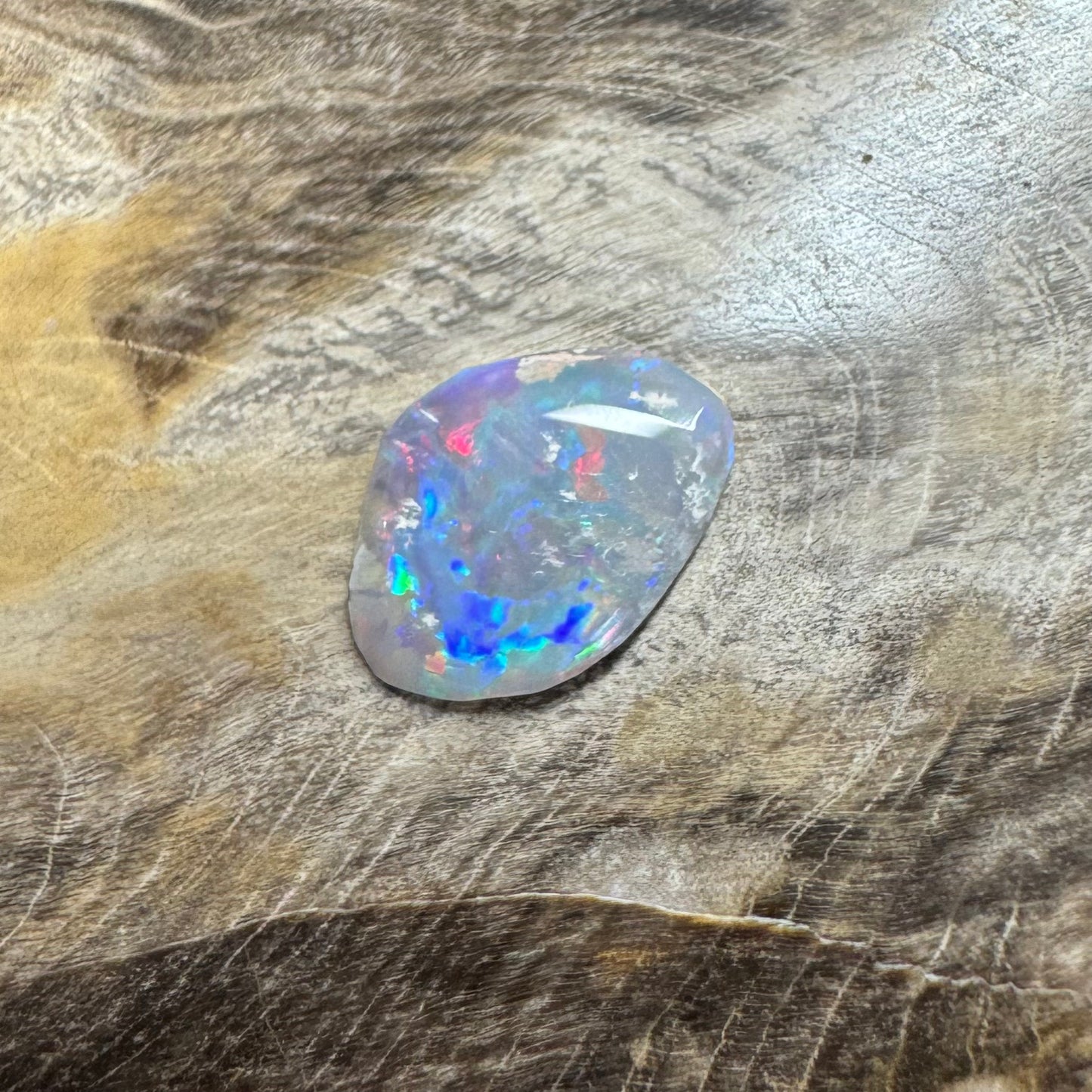 Hand-Cut Solid Lightning Ridge Semi Black Opal 1.2carat