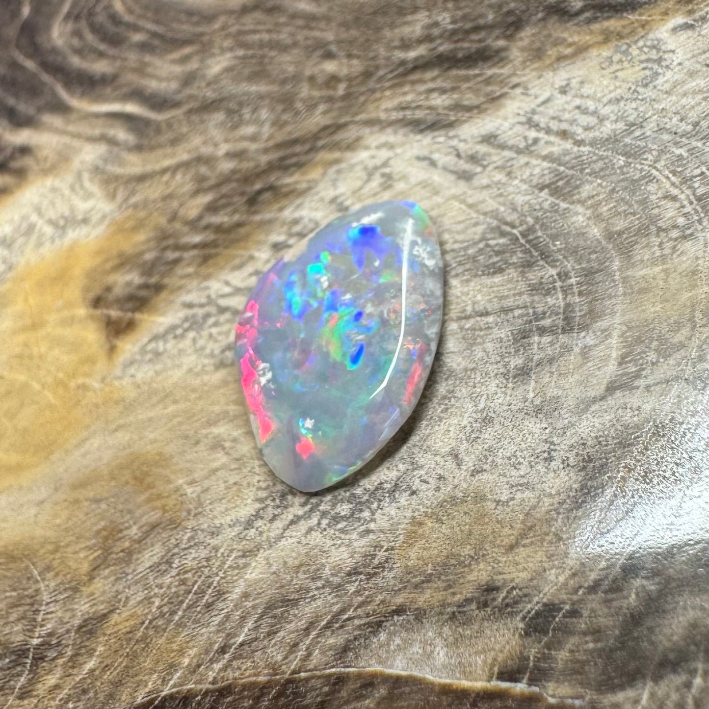 Hand-Cut Solid Lightning Ridge Semi Black Opal 1.2carat