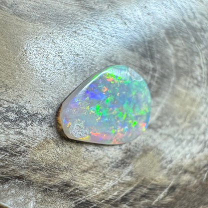 Hand-Cut Solid Lightning Ridge Semi Black Opal 0.4carat