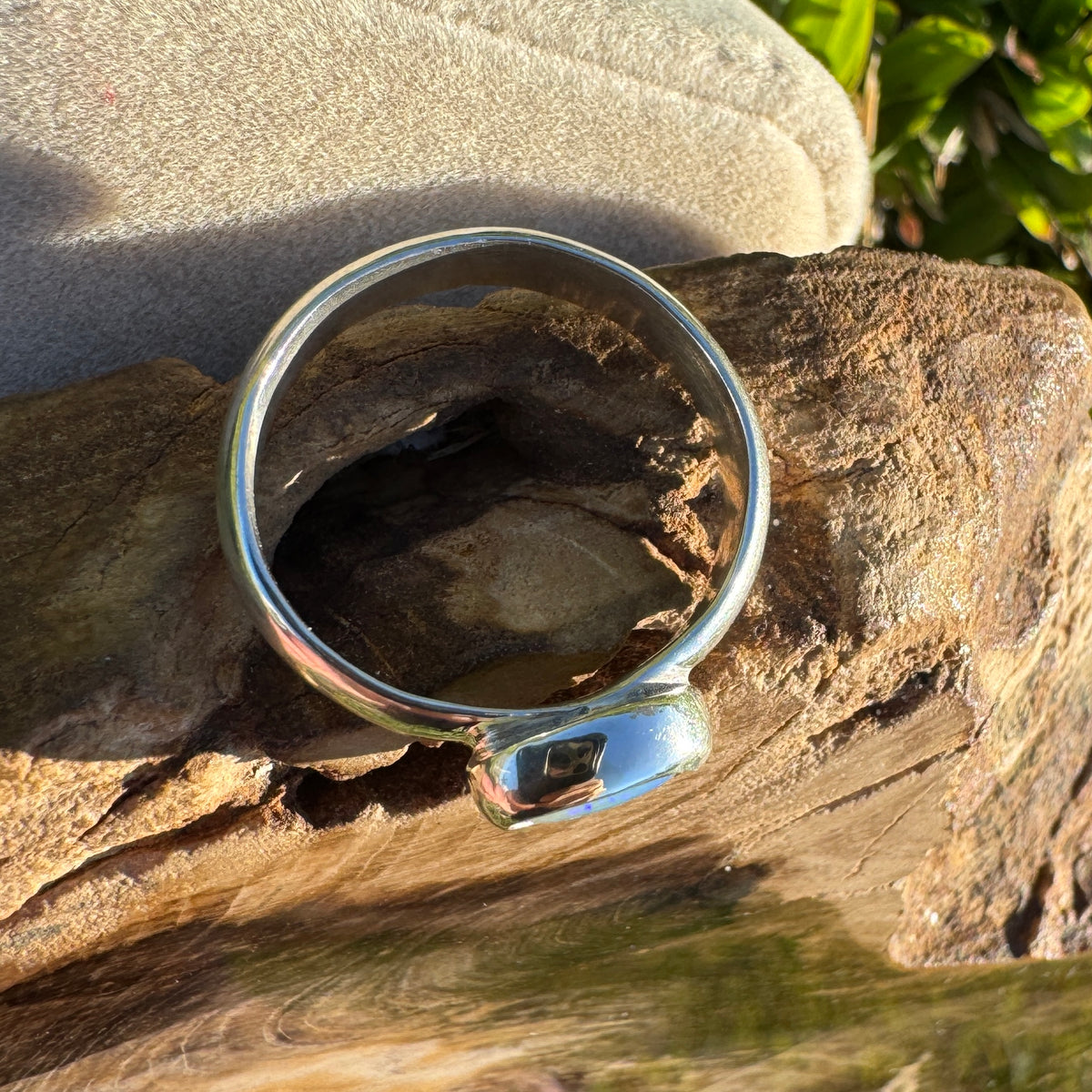 0.6ct Lightning Ridge Opal Ring ~ 'Otway Deep' | 925 Sterling Silver | Solid Australian Opal