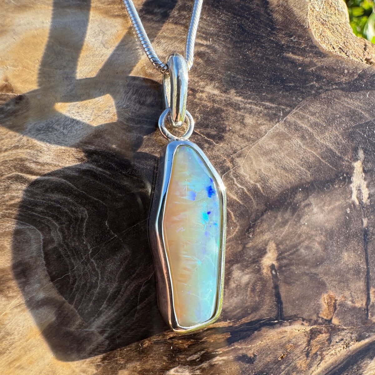 3.9ct Lightning Ridge Opal Pendant Necklace ~ 'Daintree Fire' | 925 Sterling Silver | Solid Australian Opal