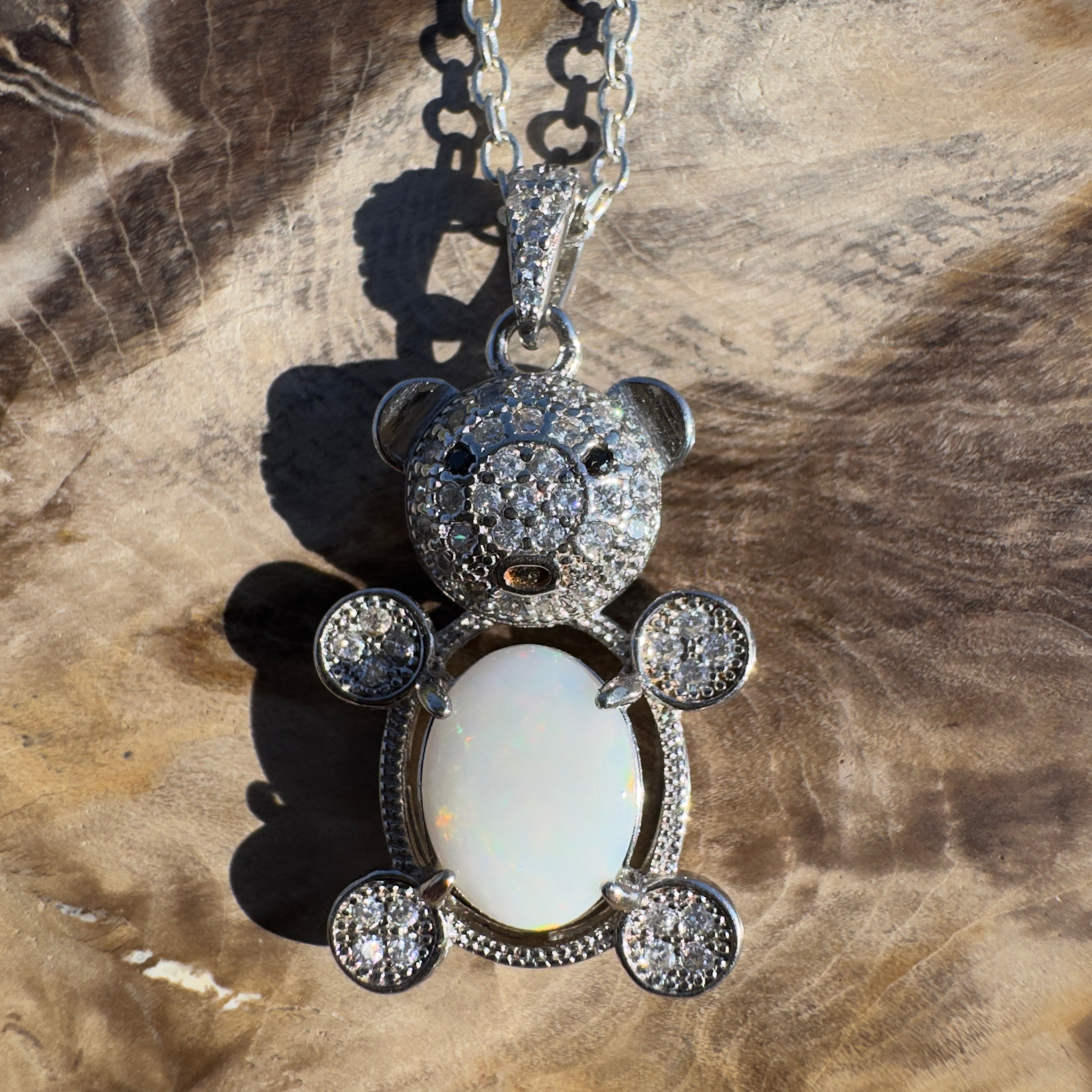 1.2ct Coober Pedy Opal Pendant Necklace ~ 'Wineglass Glimmer' | 925 Sterling Silver | Solid Australian Opal