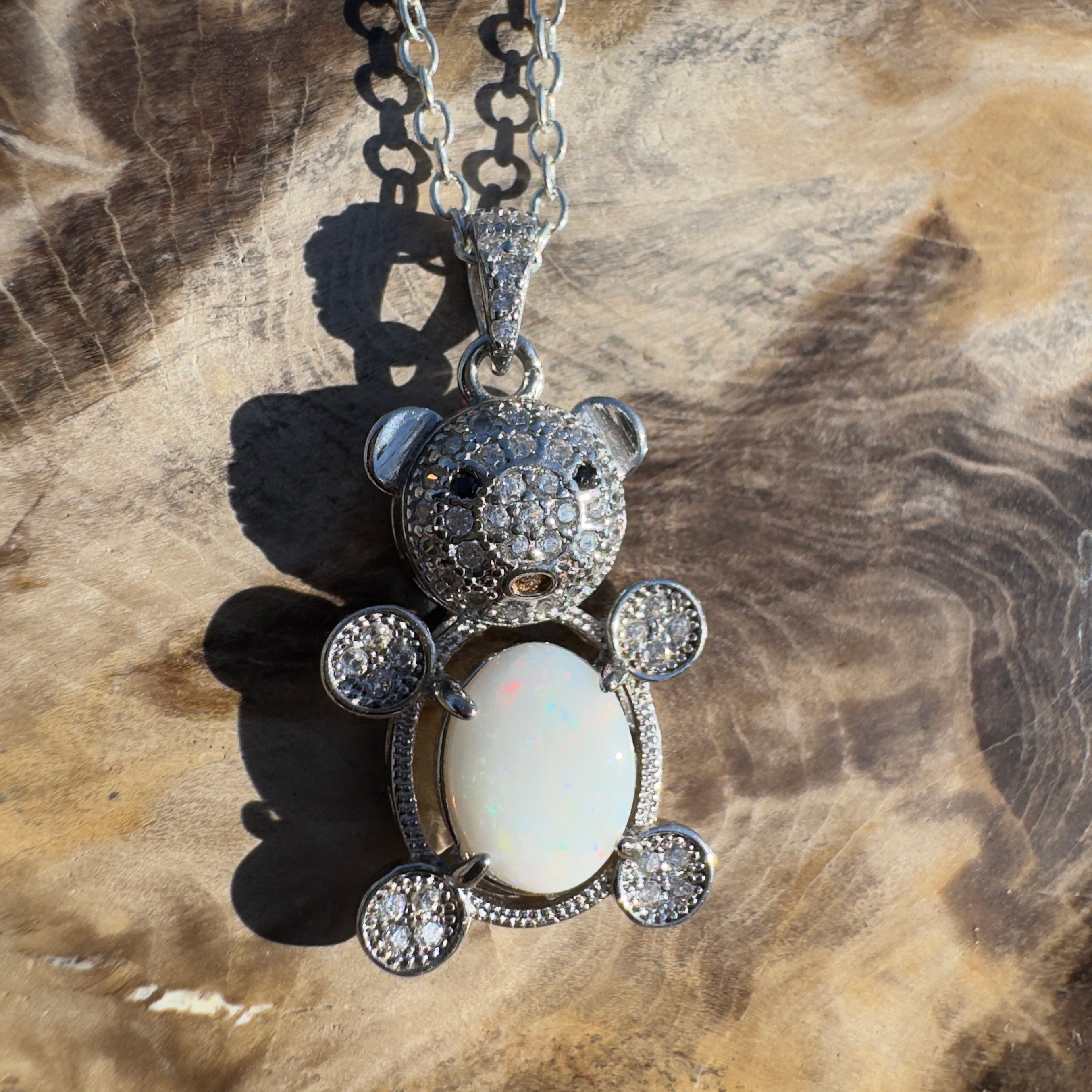 1.2ct Coober Pedy Opal Pendant Necklace ~ 'Wineglass Glimmer' | 925 Sterling Silver | Solid Australian Opal