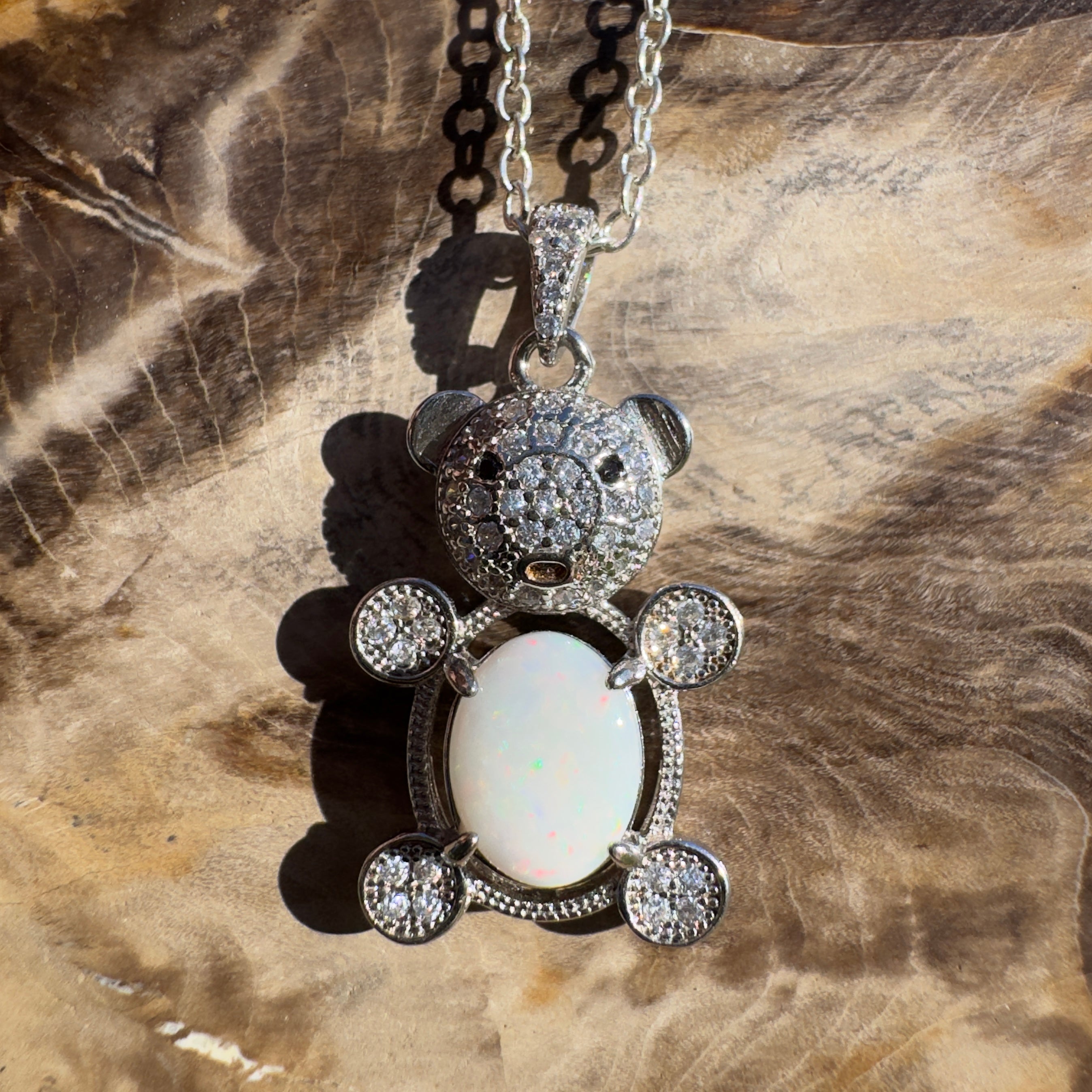 1.2ct Coober Pedy Opal Pendant Necklace ~ 'Wineglass Glimmer' | 925 Sterling Silver | Solid Australian Opal