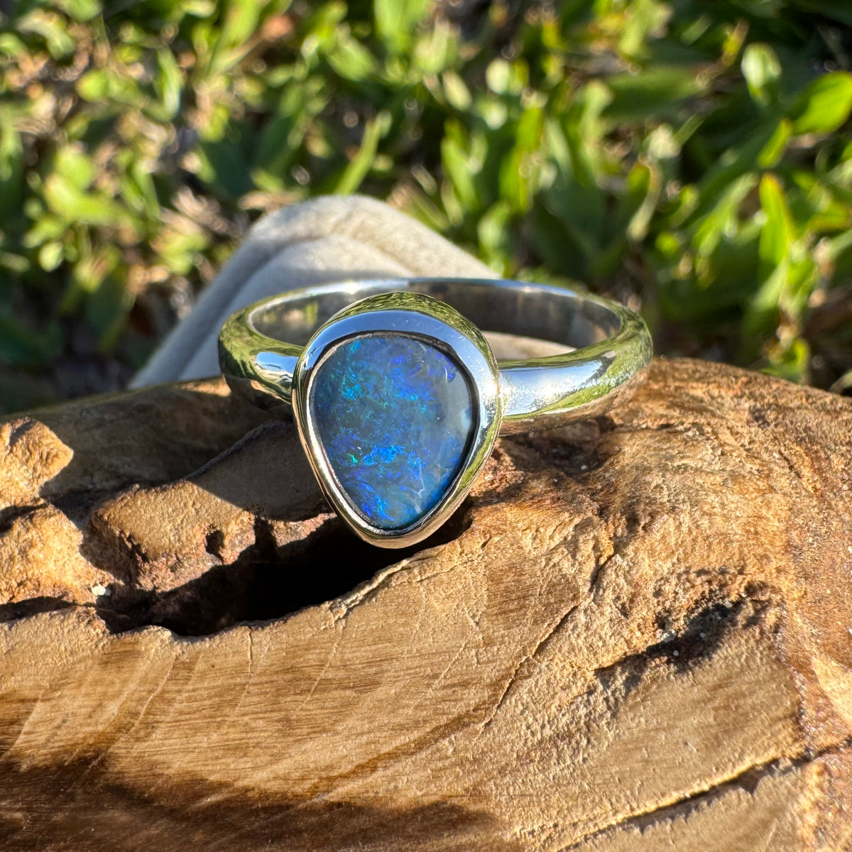 1.6ct Lightning Ridge Black Opal Ring ~ 'Litchfield Pearl' | 925 Sterling Silver | Solid Australian Opal