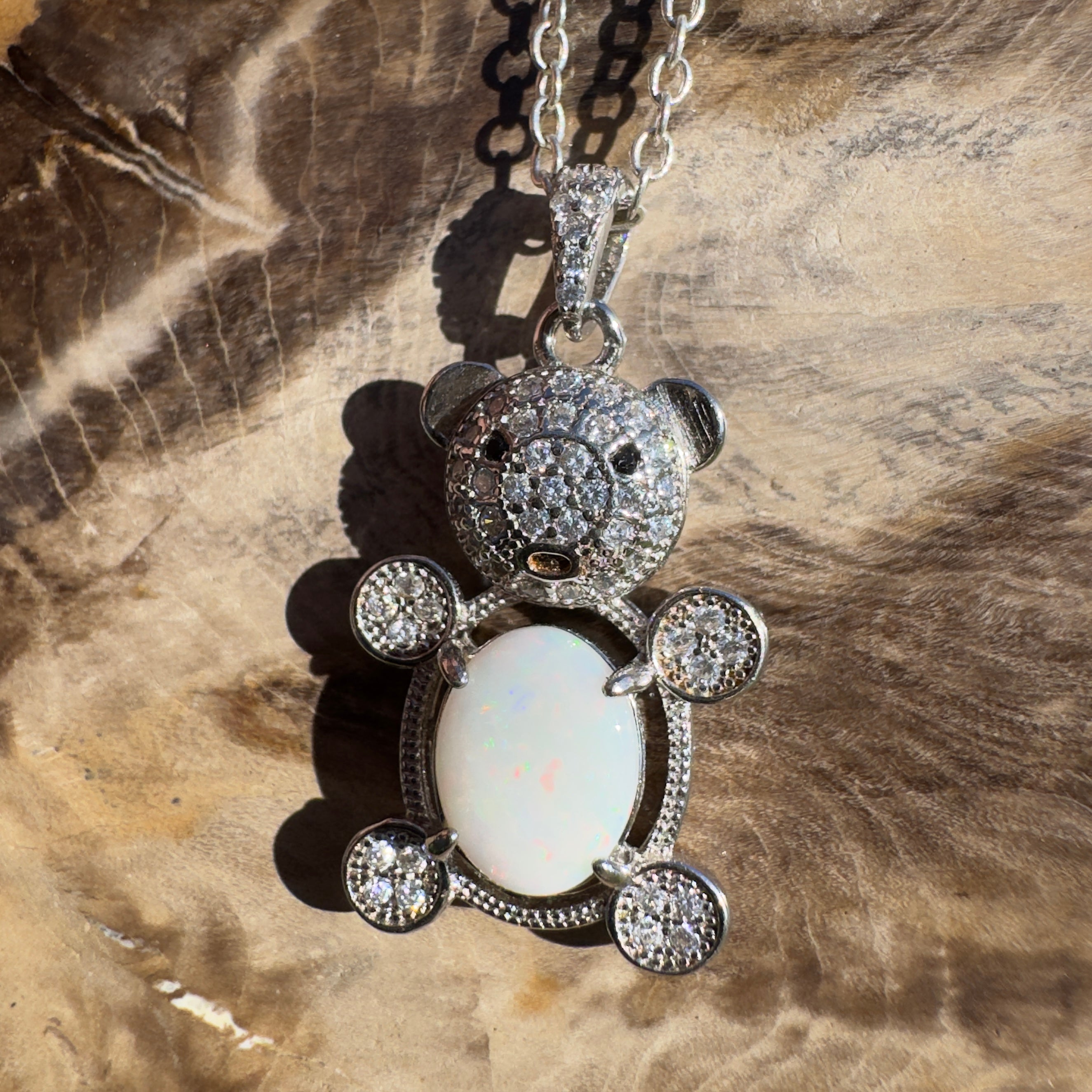 1.2ct Coober Pedy Opal Pendant Necklace ~ 'Wineglass Glimmer' | 925 Sterling Silver | Solid Australian Opal