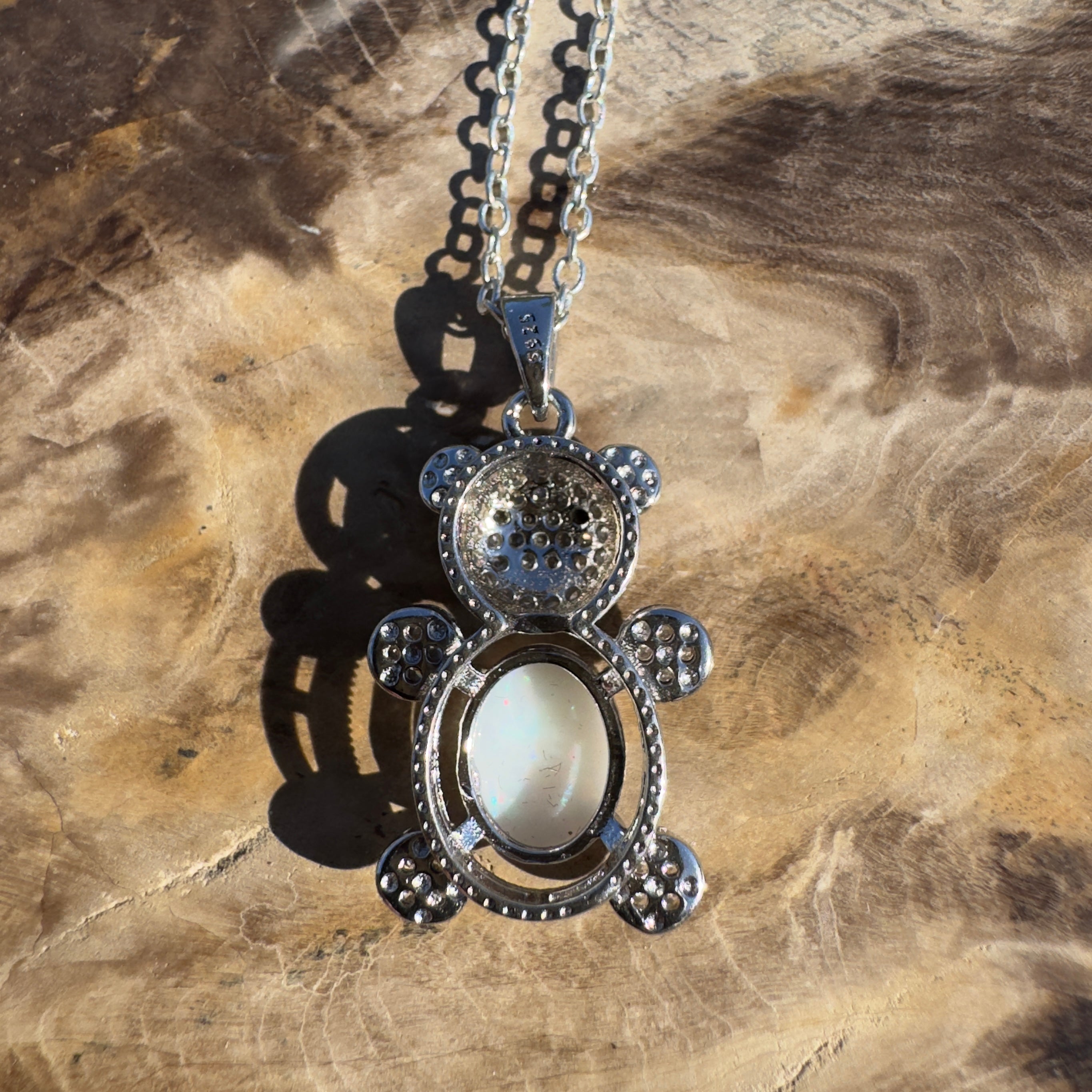 1.2ct Coober Pedy Opal Pendant Necklace ~ 'Wineglass Glimmer' | 925 Sterling Silver | Solid Australian Opal
